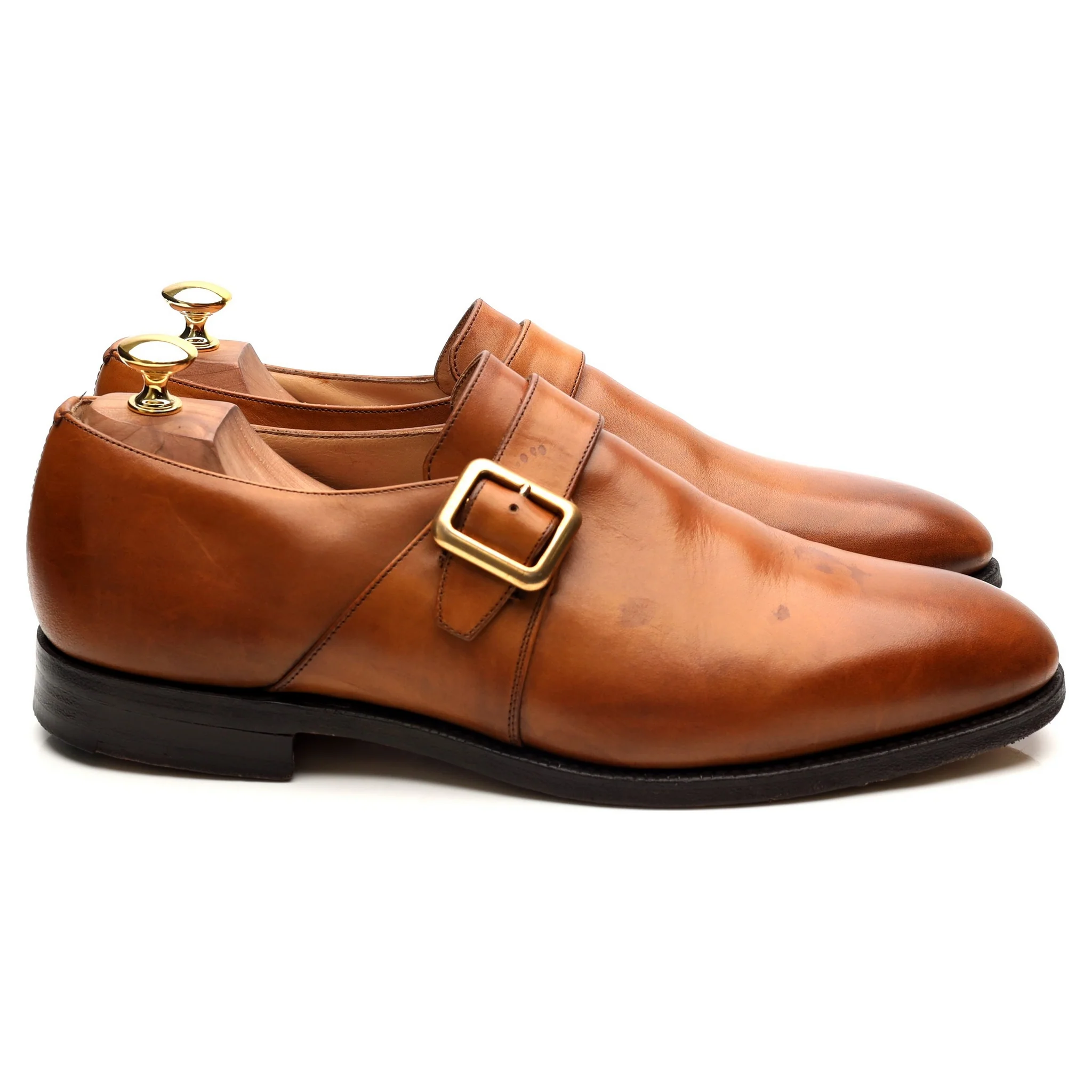 'Sydney' Tan Brown Leather Monk Strap UK 10.5 G - Image 7