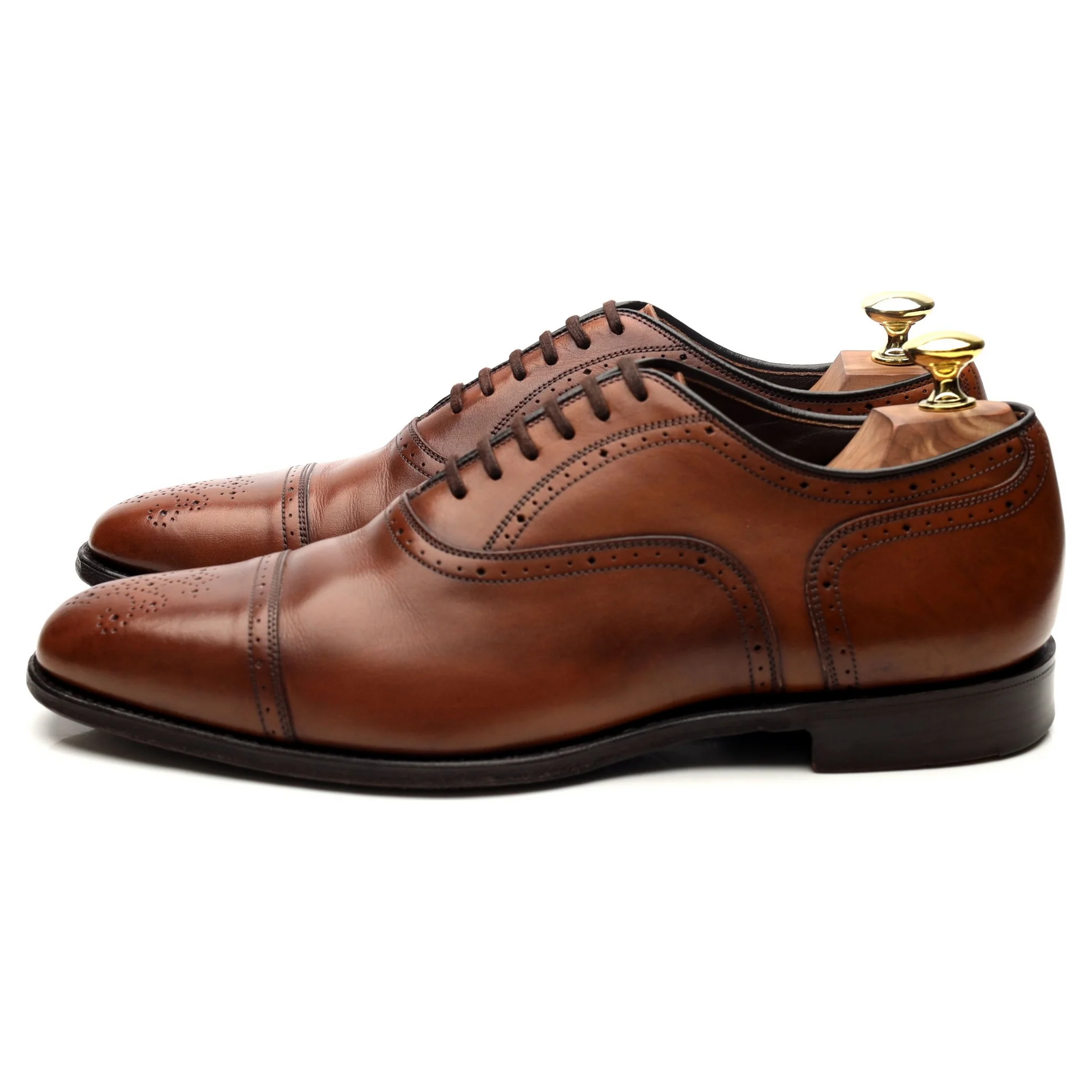 'Tenby' Brown Leather Oxford Semi Brogues UK 7 G - Image 2