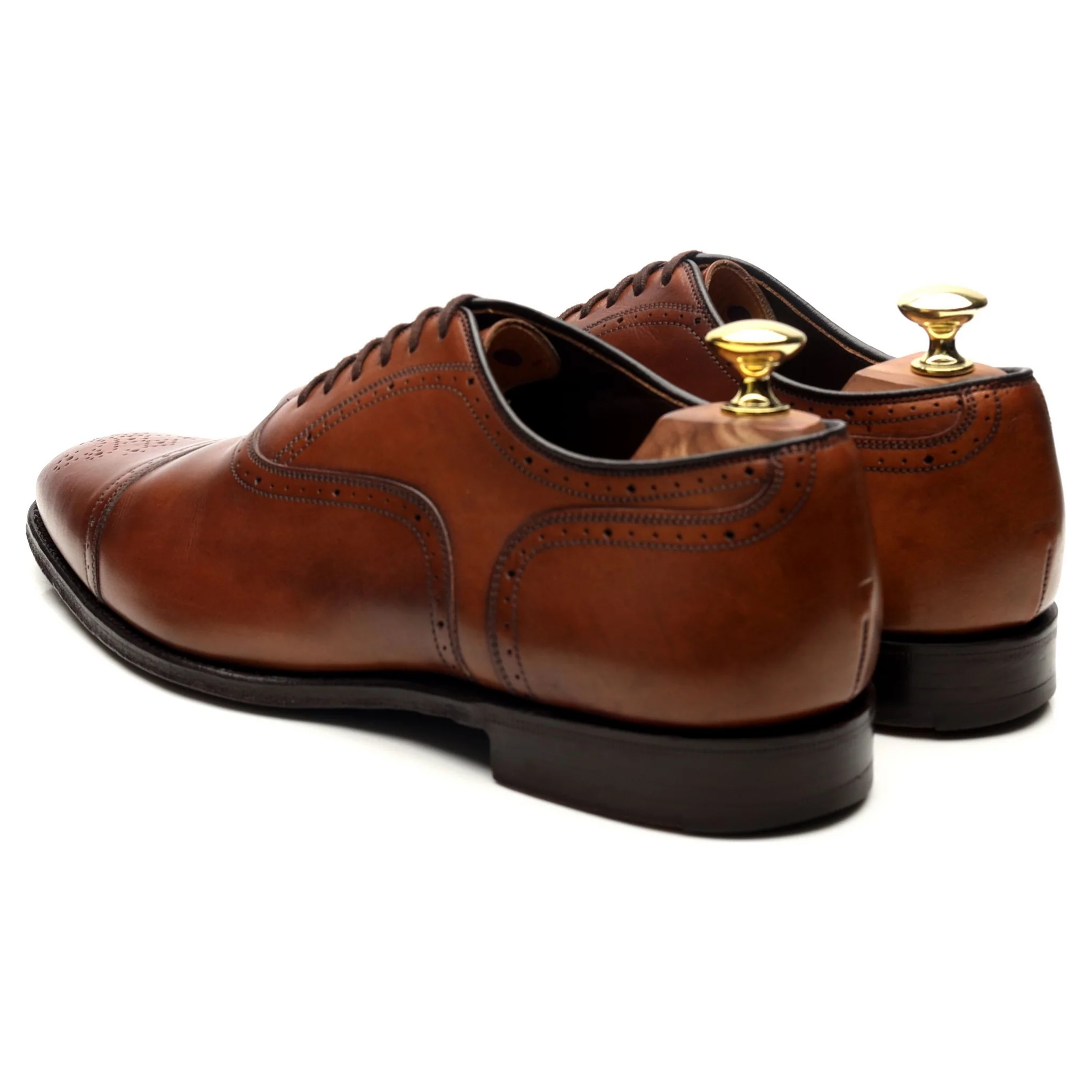 'Tenby' Brown Leather Oxford Semi Brogues UK 7 G - Image 3