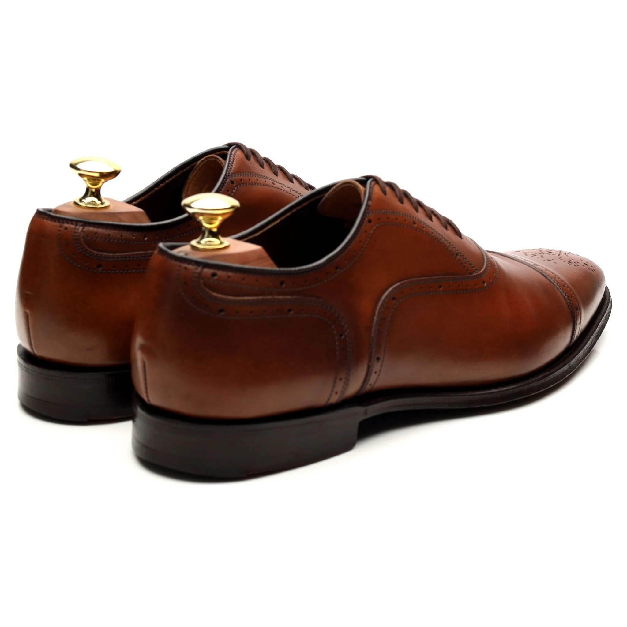 'Tenby' Brown Leather Oxford Semi Brogues UK 7 G - Image 5