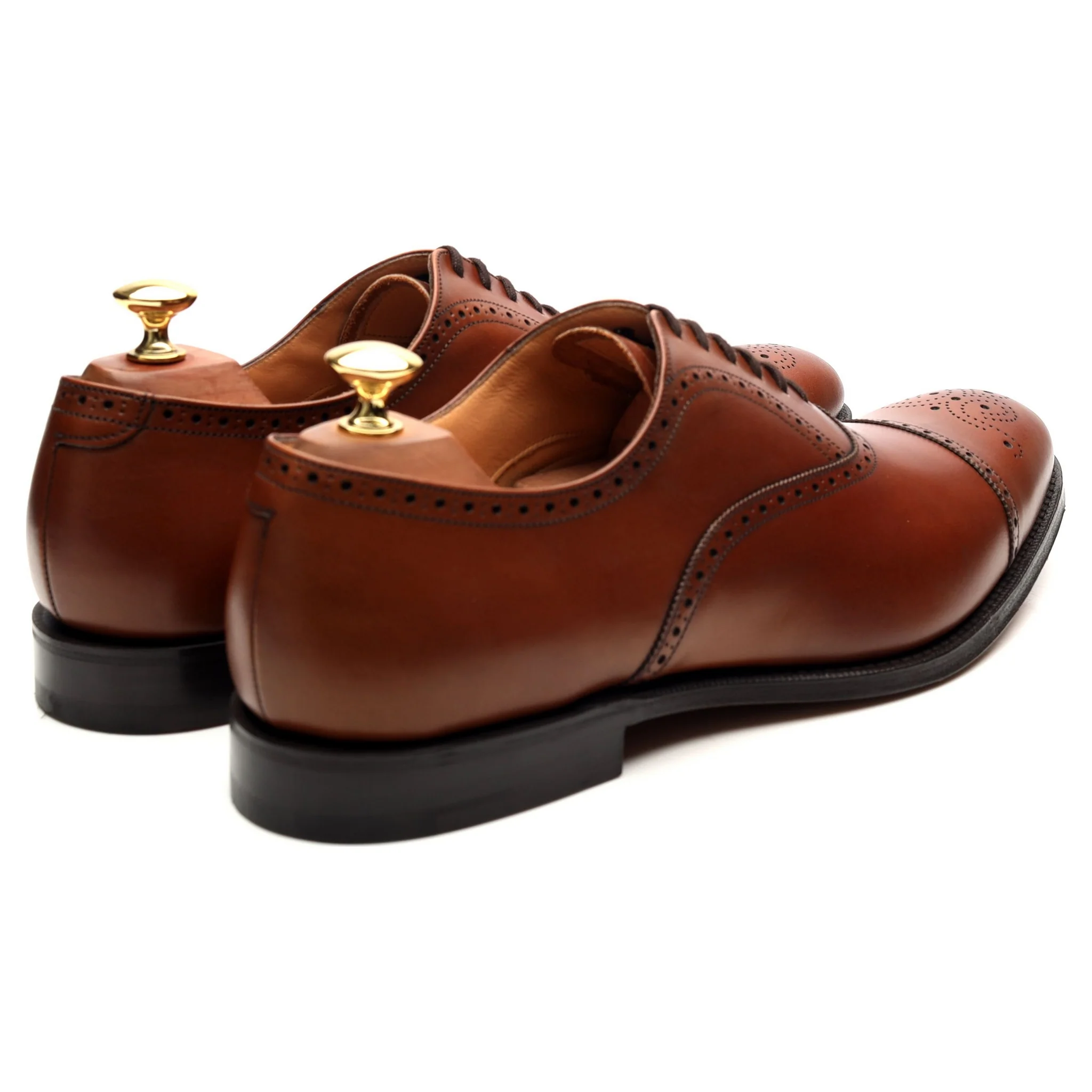 'Toronto' Tan Brown Leather Oxford Semi Brogues UK 9.5 F - Image 5