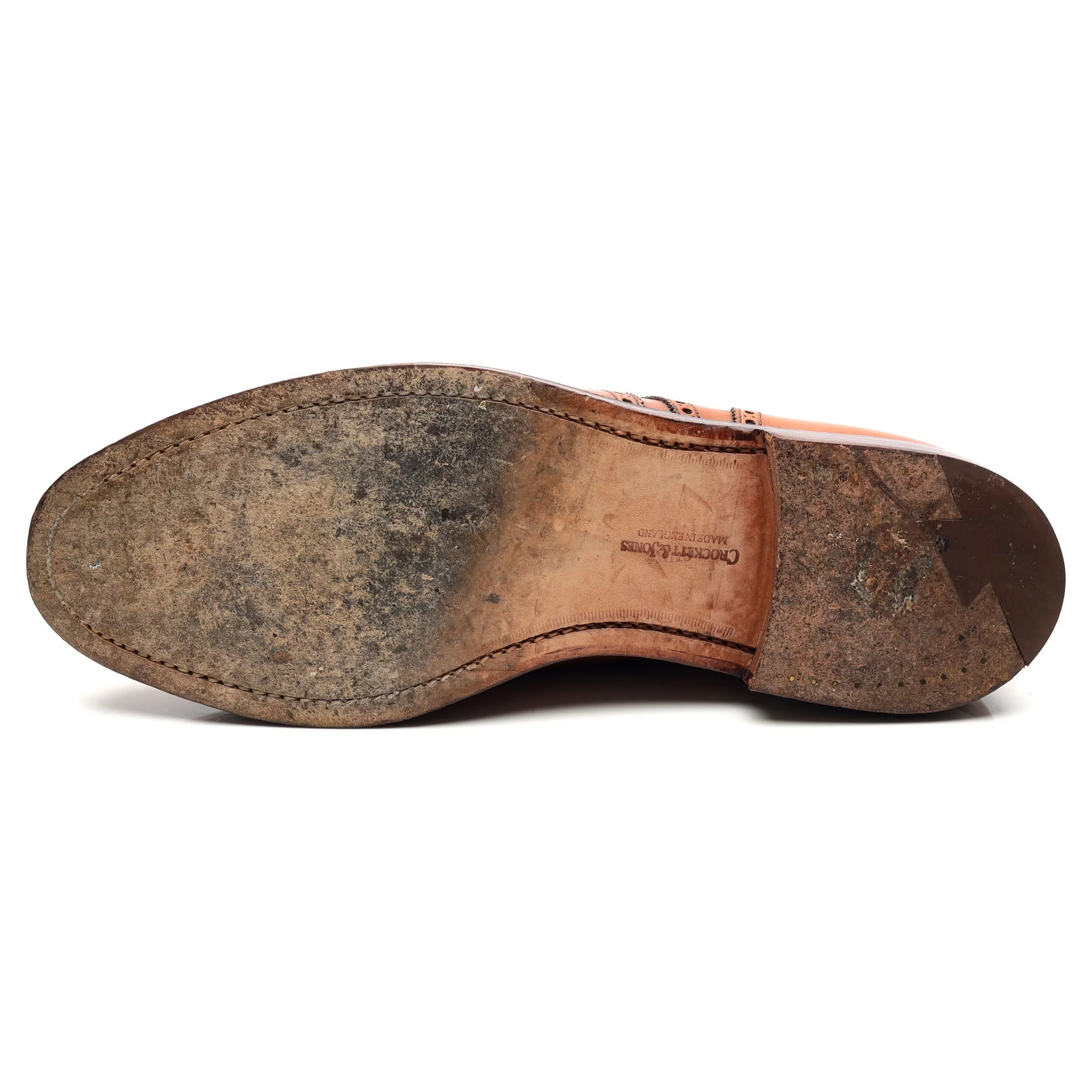'Cardiff' Tan Brown Leather Derby Brogues UK 9.5 E - Image 10