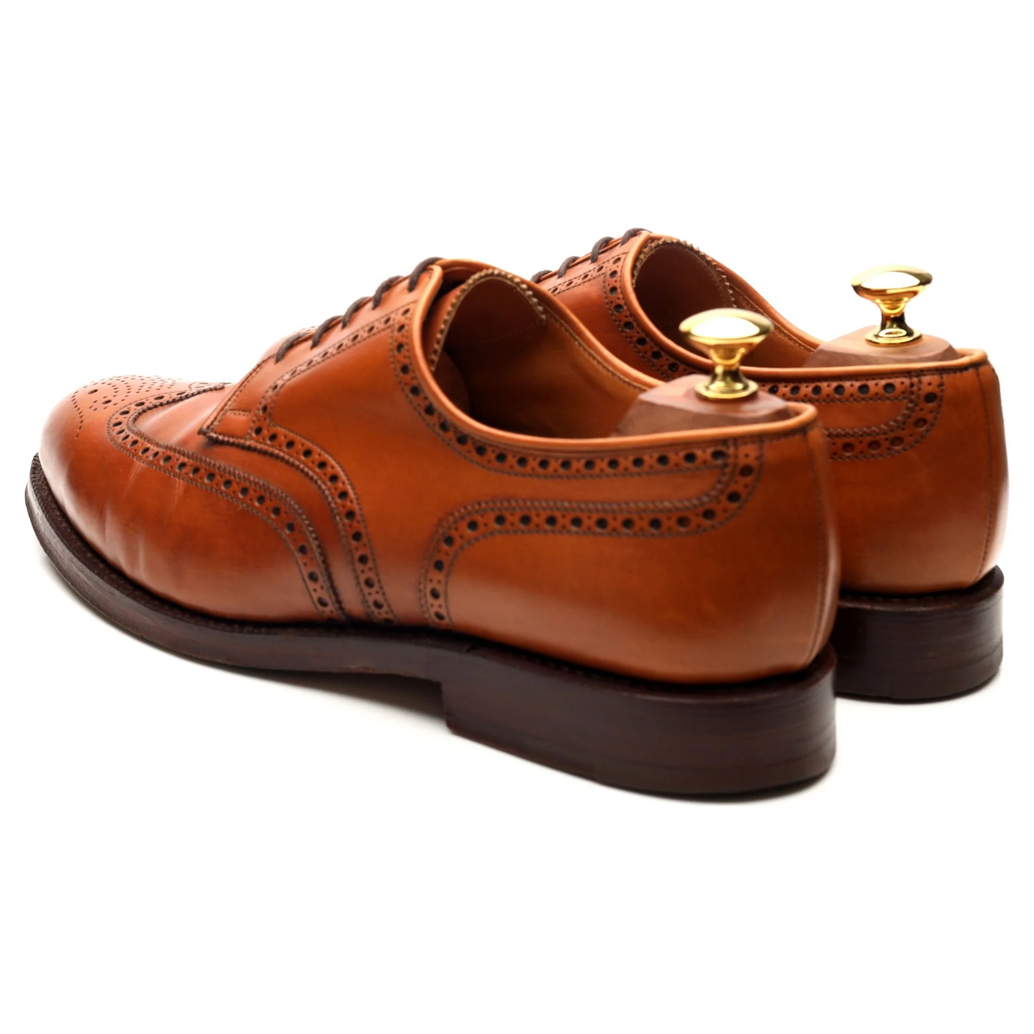 'Cardiff' Tan Brown Leather Derby Brogues UK 9.5 E - Image 3