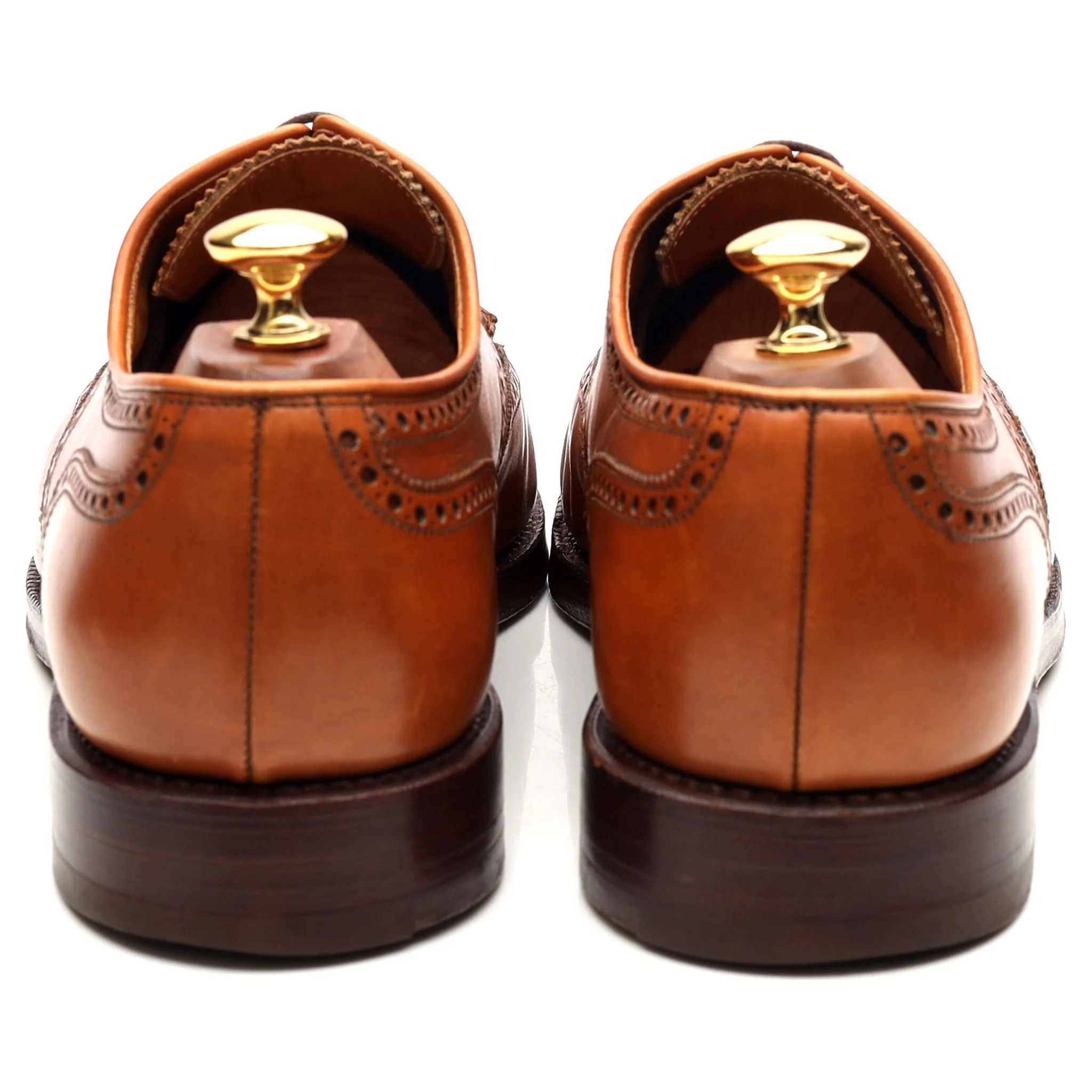 'Cardiff' Tan Brown Leather Derby Brogues UK 9.5 E - Image 4