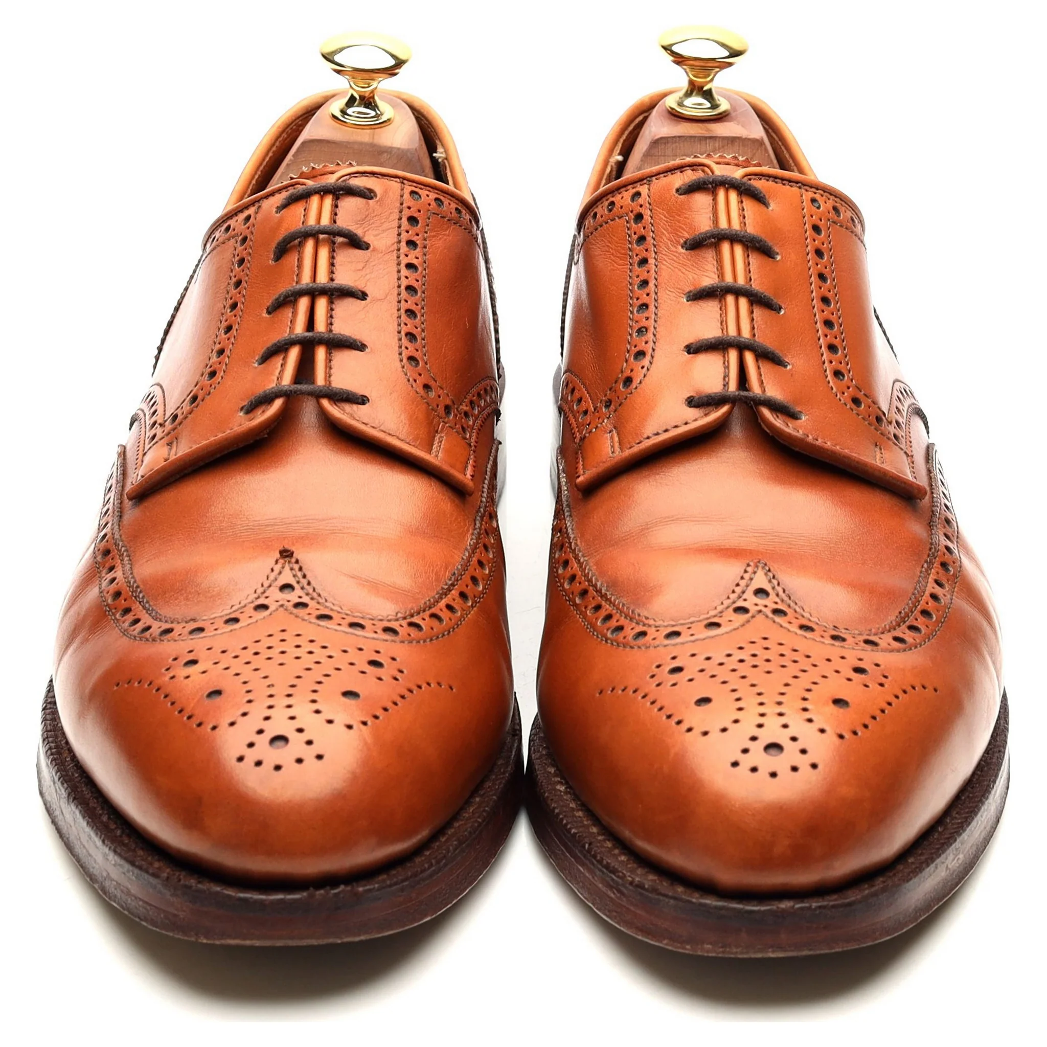 'Cardiff' Tan Brown Leather Derby Brogues UK 9.5 E - Image 9