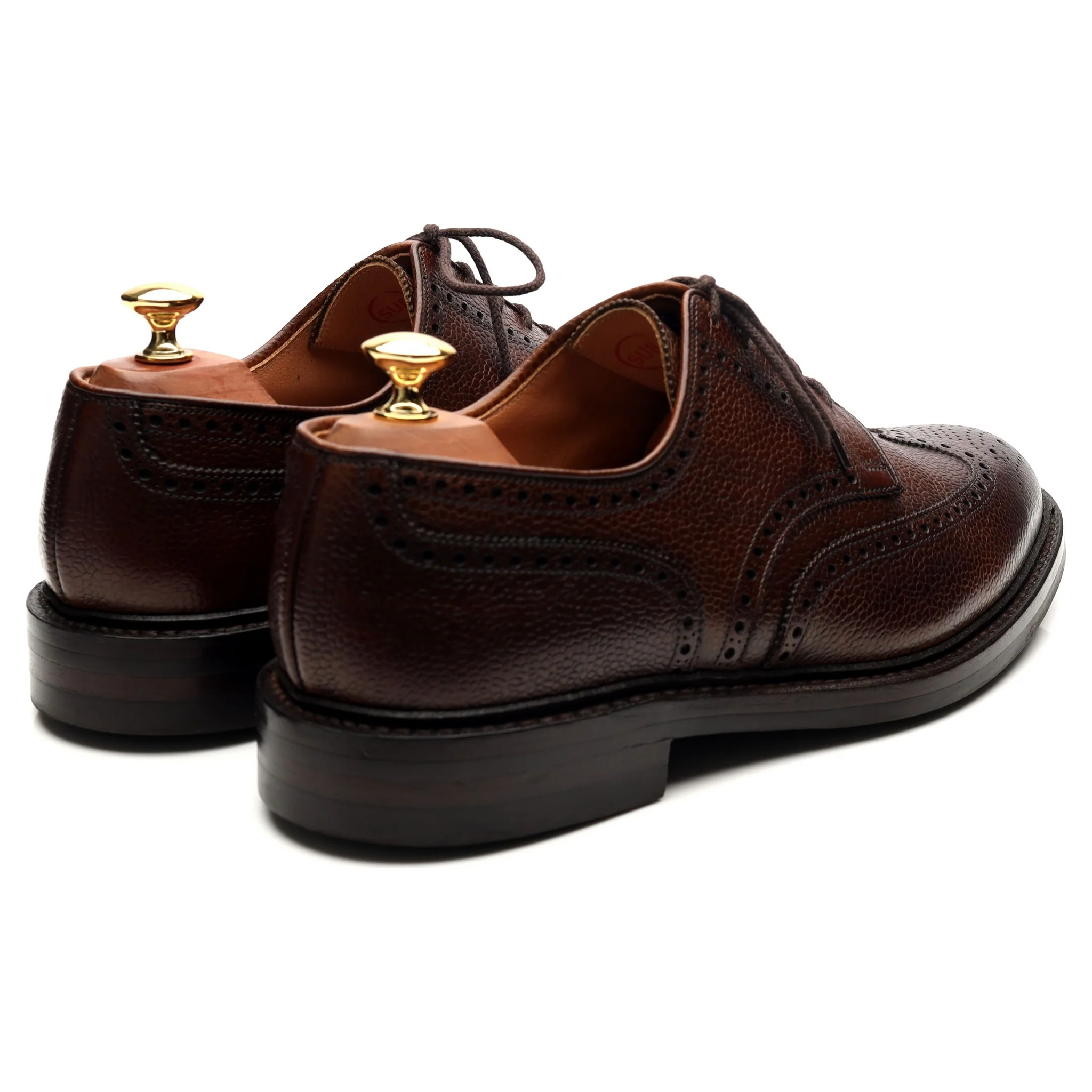 'Pembroke' Dark Brown Leather Derby Brogues UK 9.5 E - Image 5