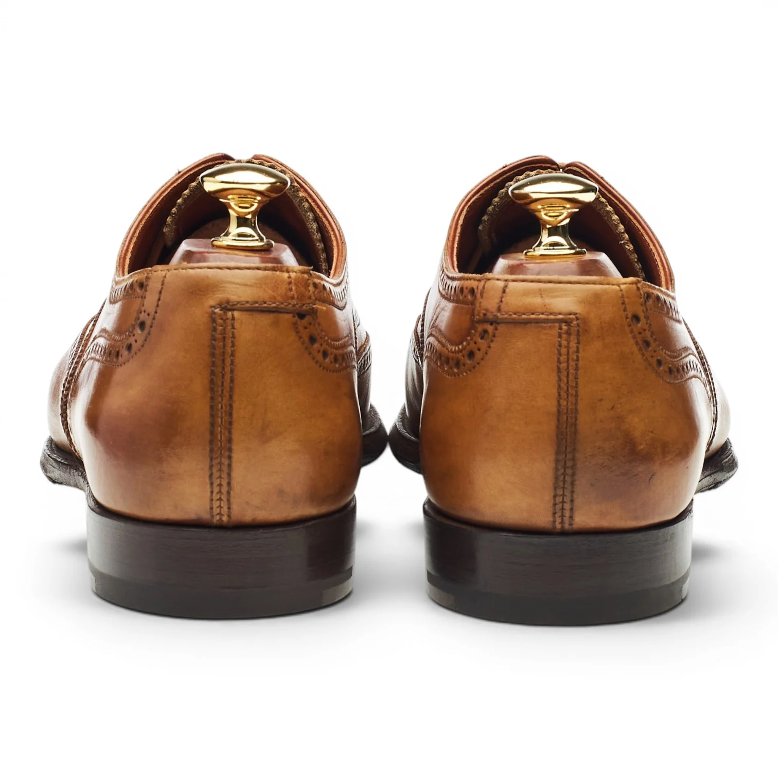 'Clifford' Tan Brown Leather Oxford Brogues UK 9 E - Image 4