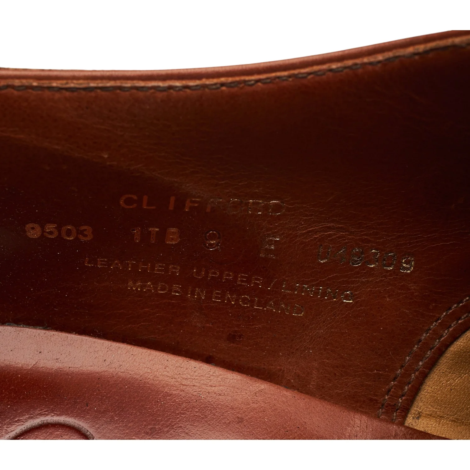 'Clifford' Tan Brown Leather Oxford Brogues UK 9 E - Image 7