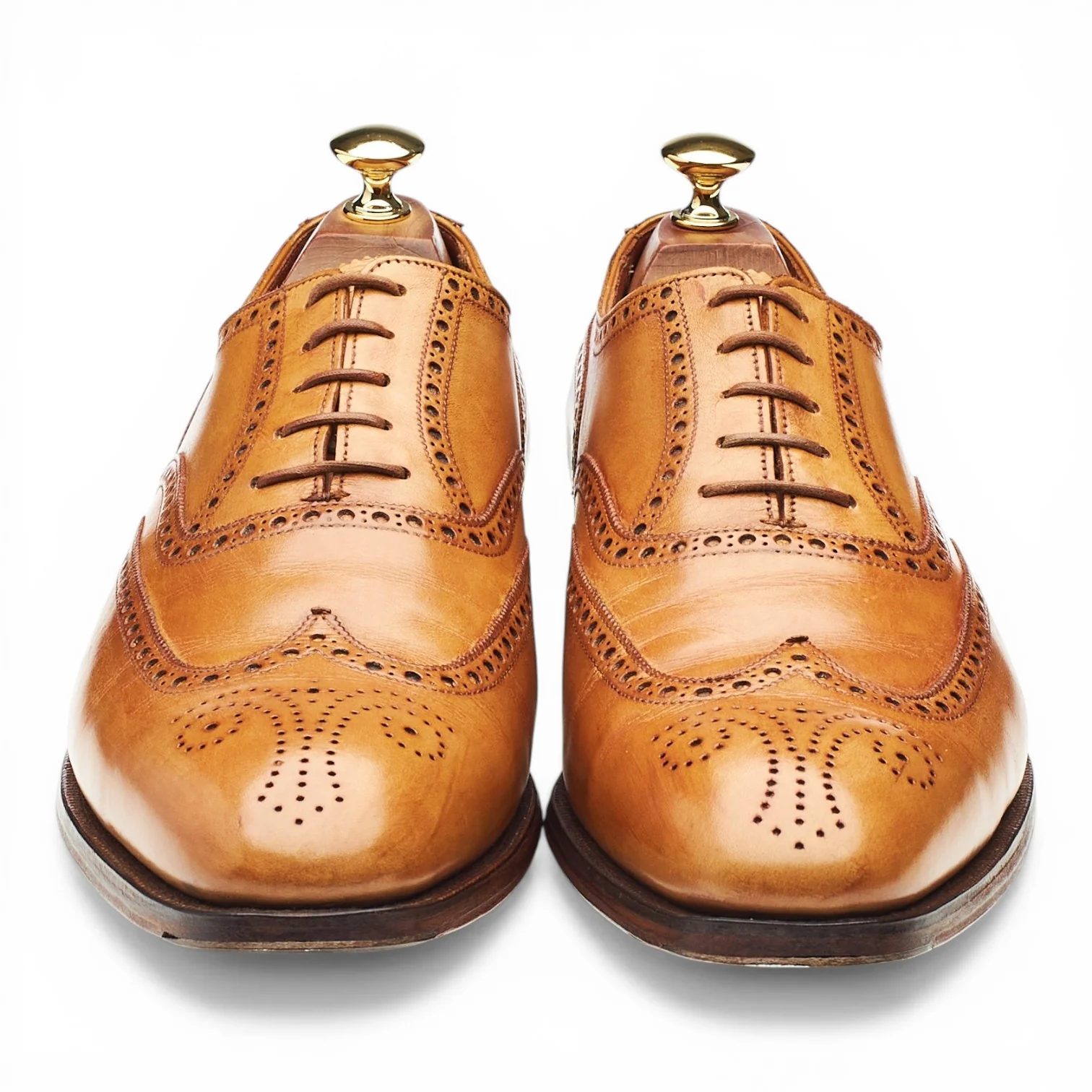 'Clifford' Tan Brown Leather Oxford Brogues UK 9 E - Image 2