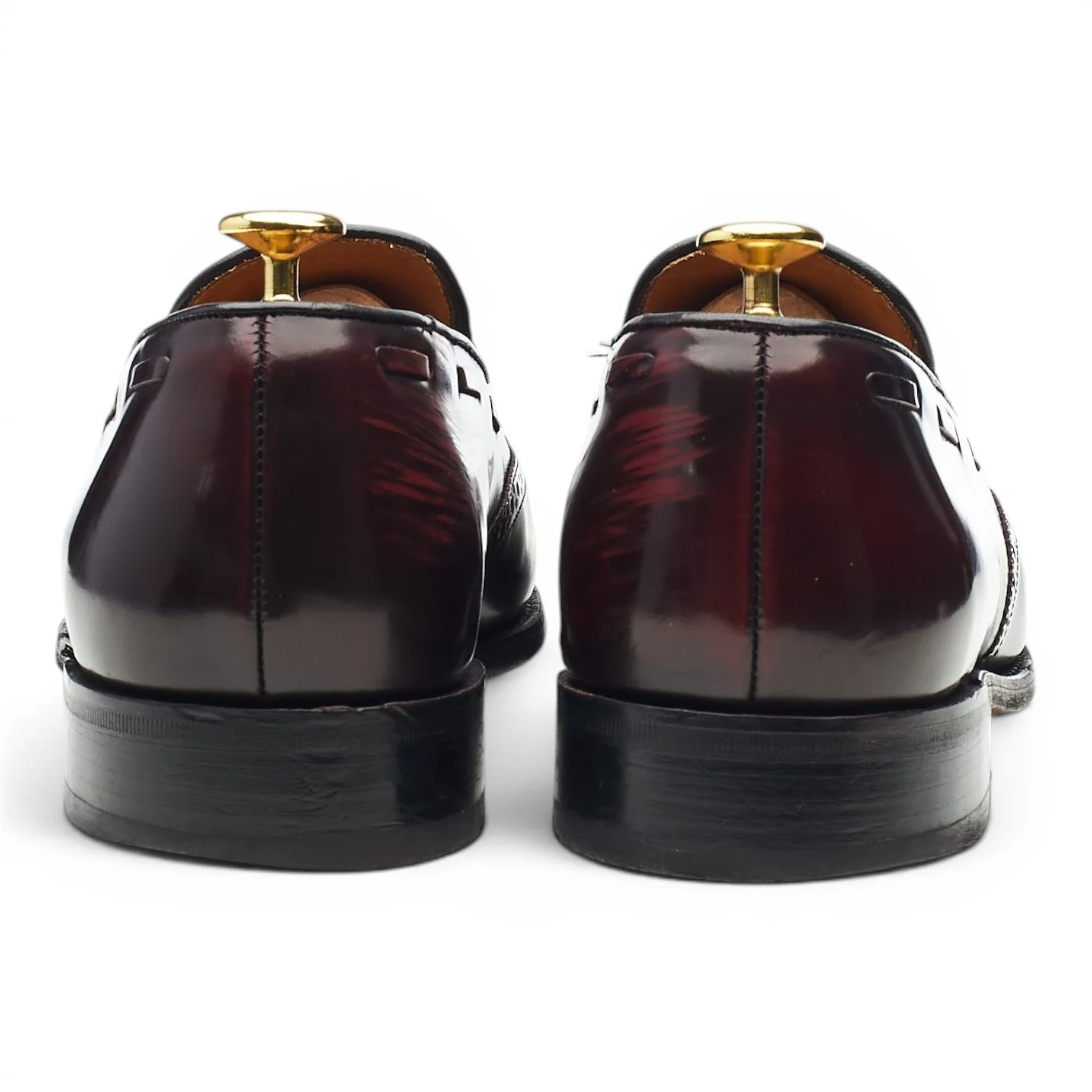 'Clive' Burgundy Leather Tassel Loafers UK 8 F - Image 4
