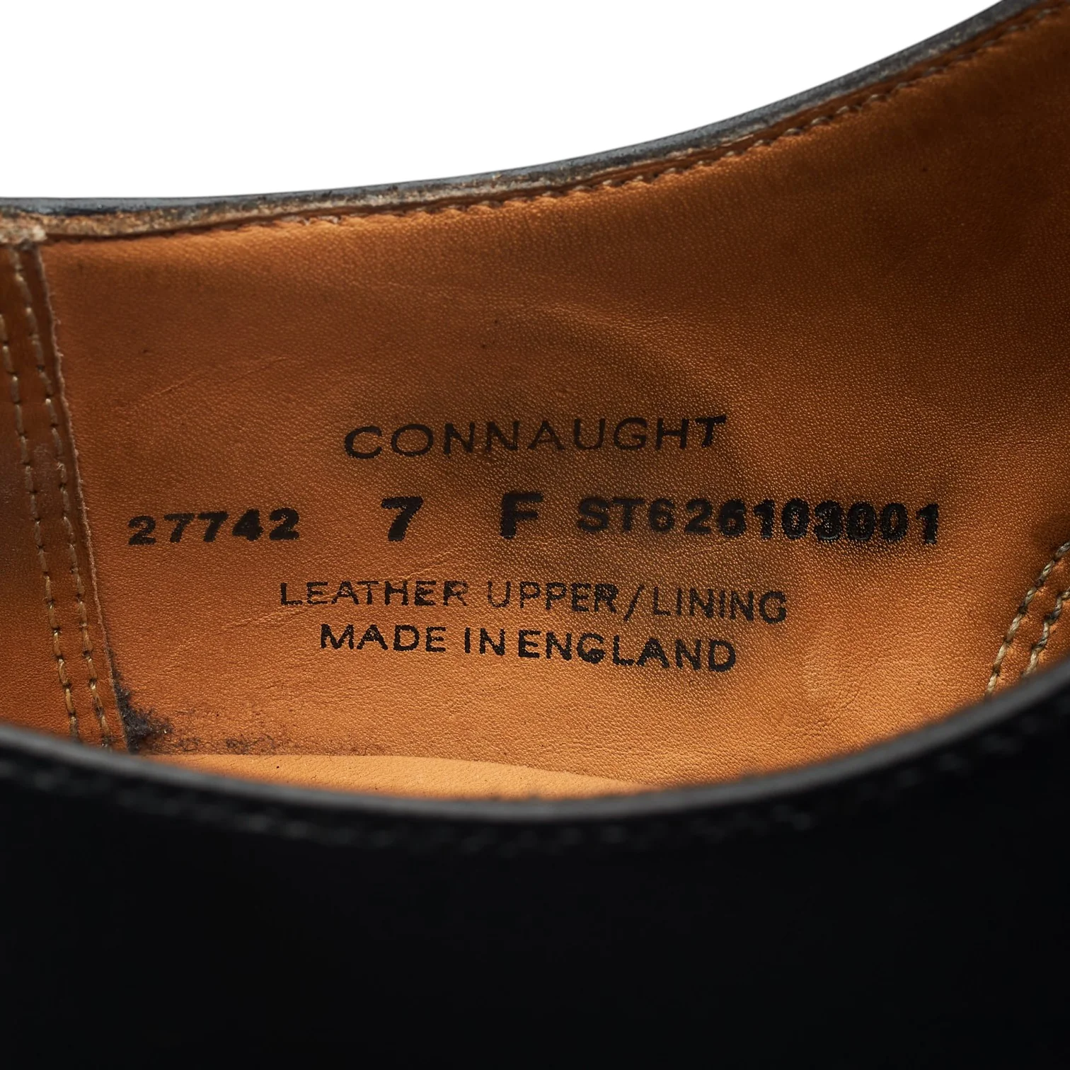 'Connaught' Black Leather Oxford UK 7 F - Image 7