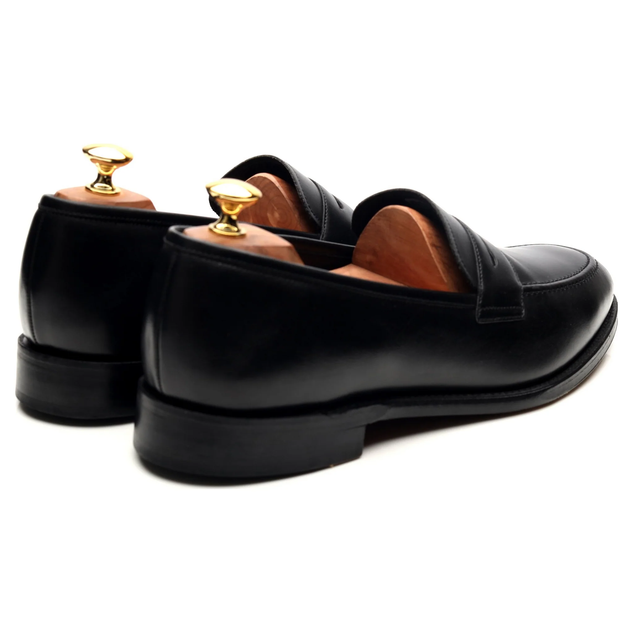 1880 'Whitehall' Black Leather Loafers UK 10 F - Image 5