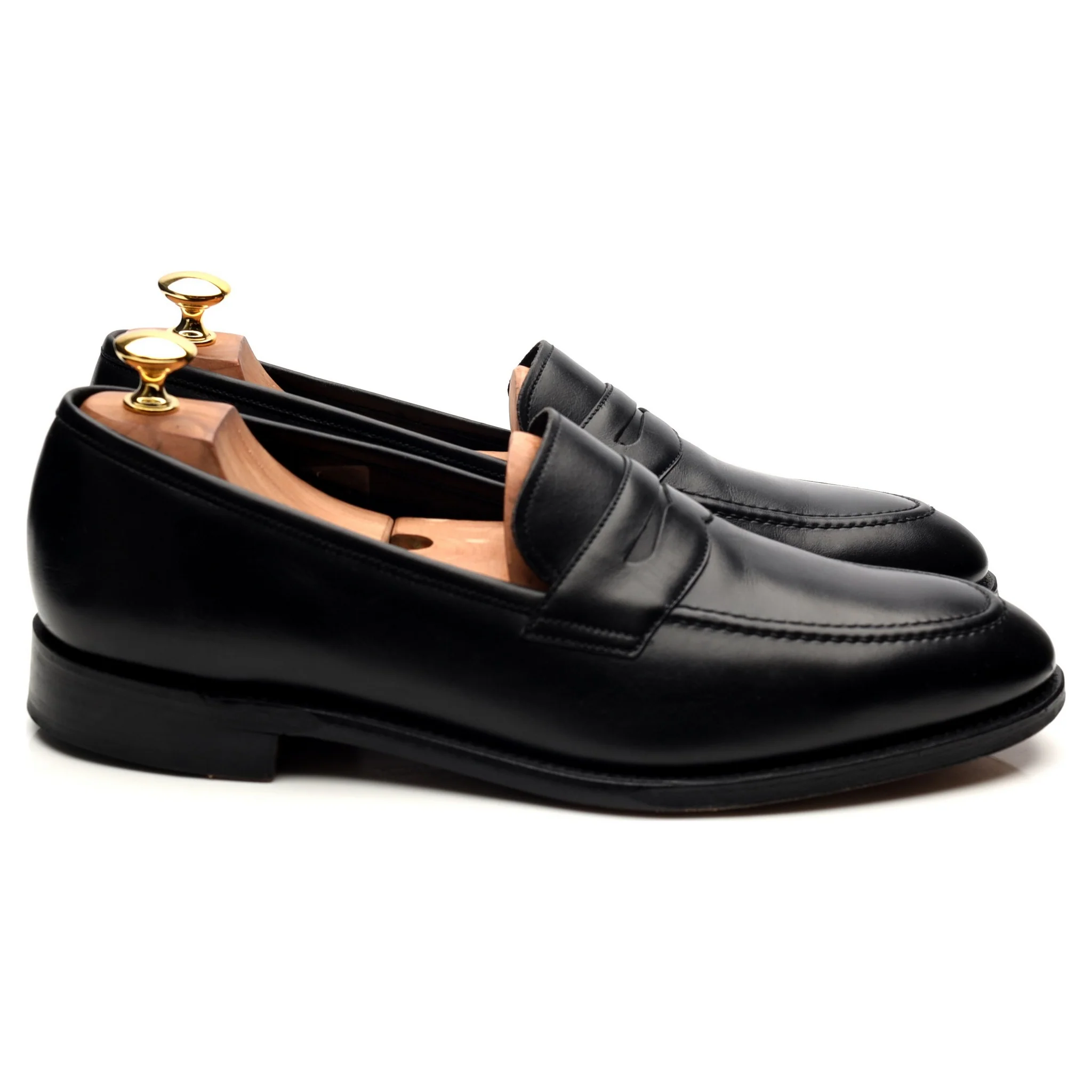 1880 'Whitehall' Black Leather Loafers UK 10 F - Image 6