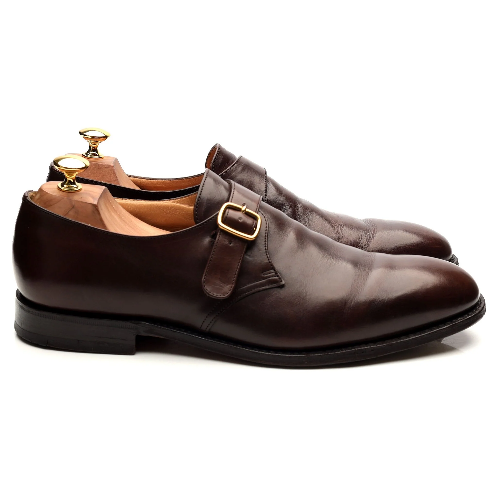 'Becket' Brown Leather Monk Strap UK 10 G - Image 6