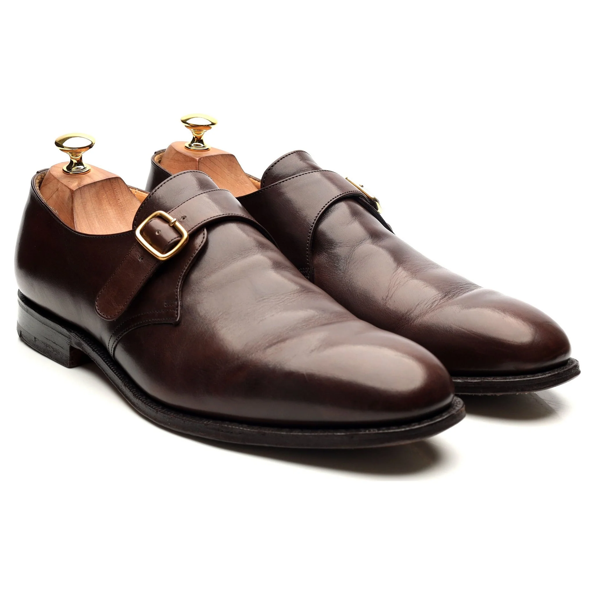 'Becket' Brown Leather Monk Strap UK 10 G - Image 7