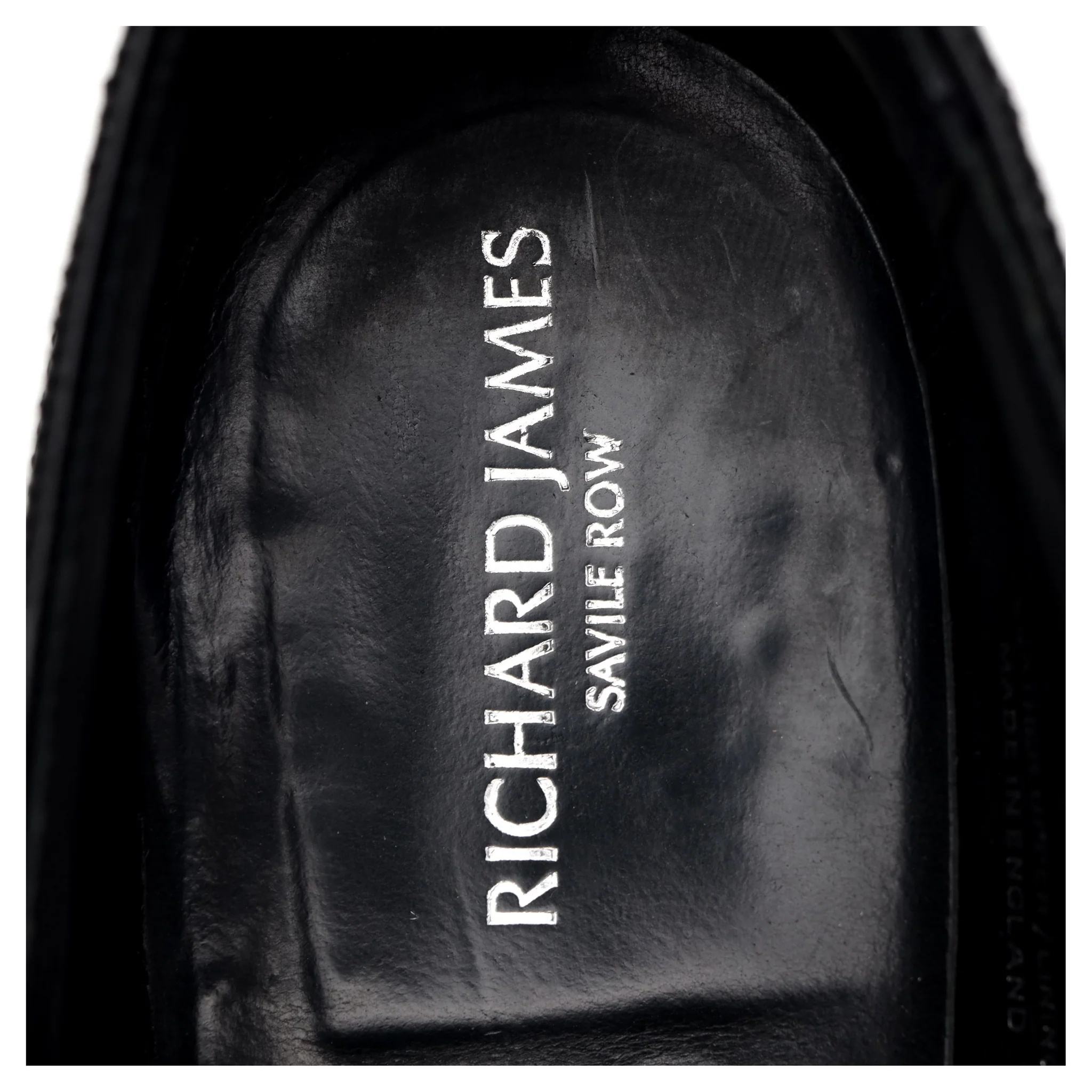 Black Leather Oxford Semi Brogues UK 10 E - Image 12
