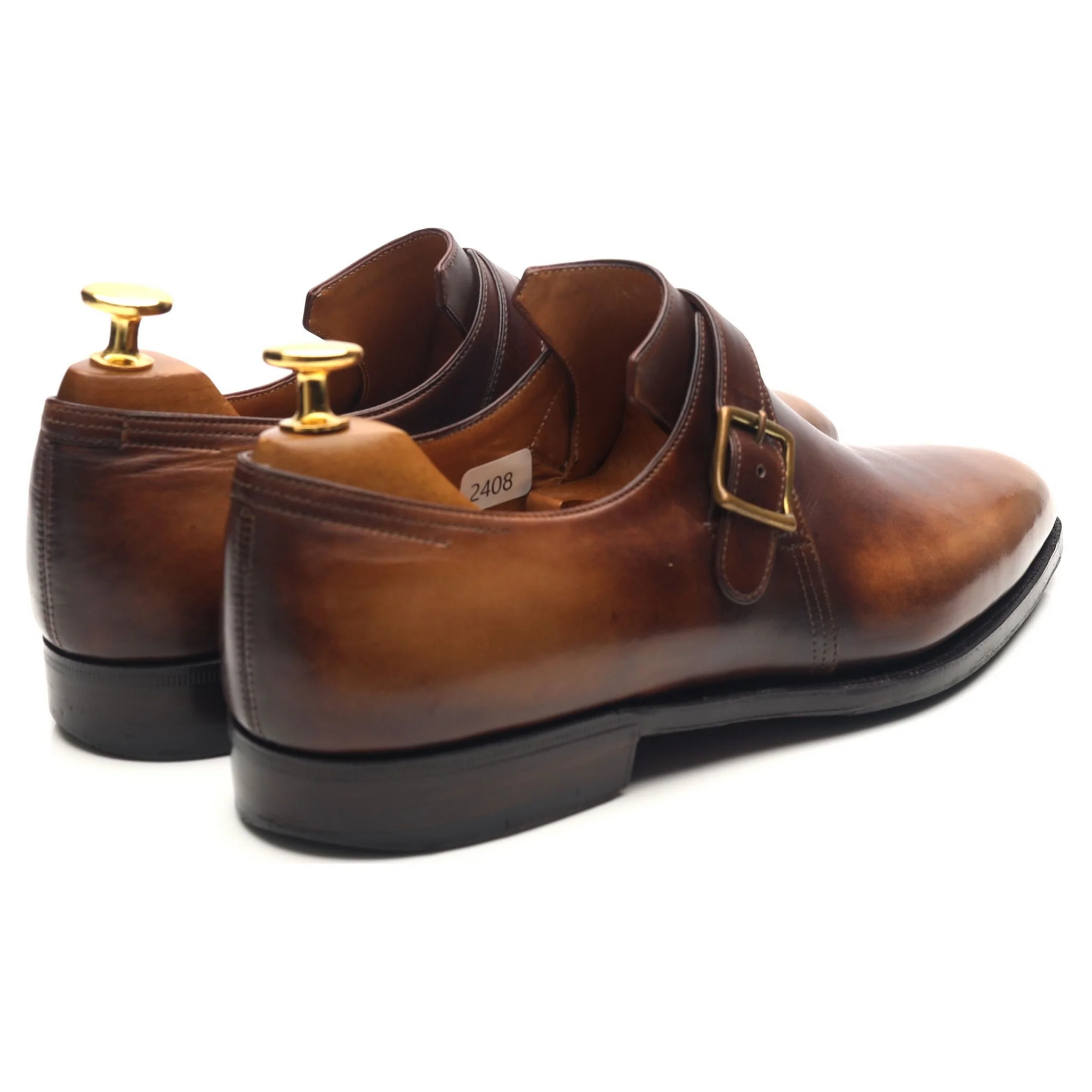 'Arca Buckle' Brown Leather Monk Strap UK 7 E - Image 5
