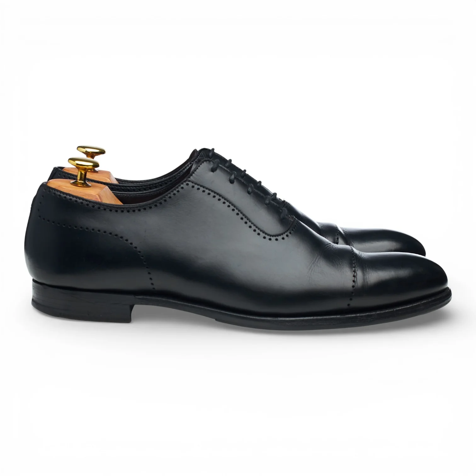 'Courtaney' Black Leather U-Throat Oxford UK 8 E