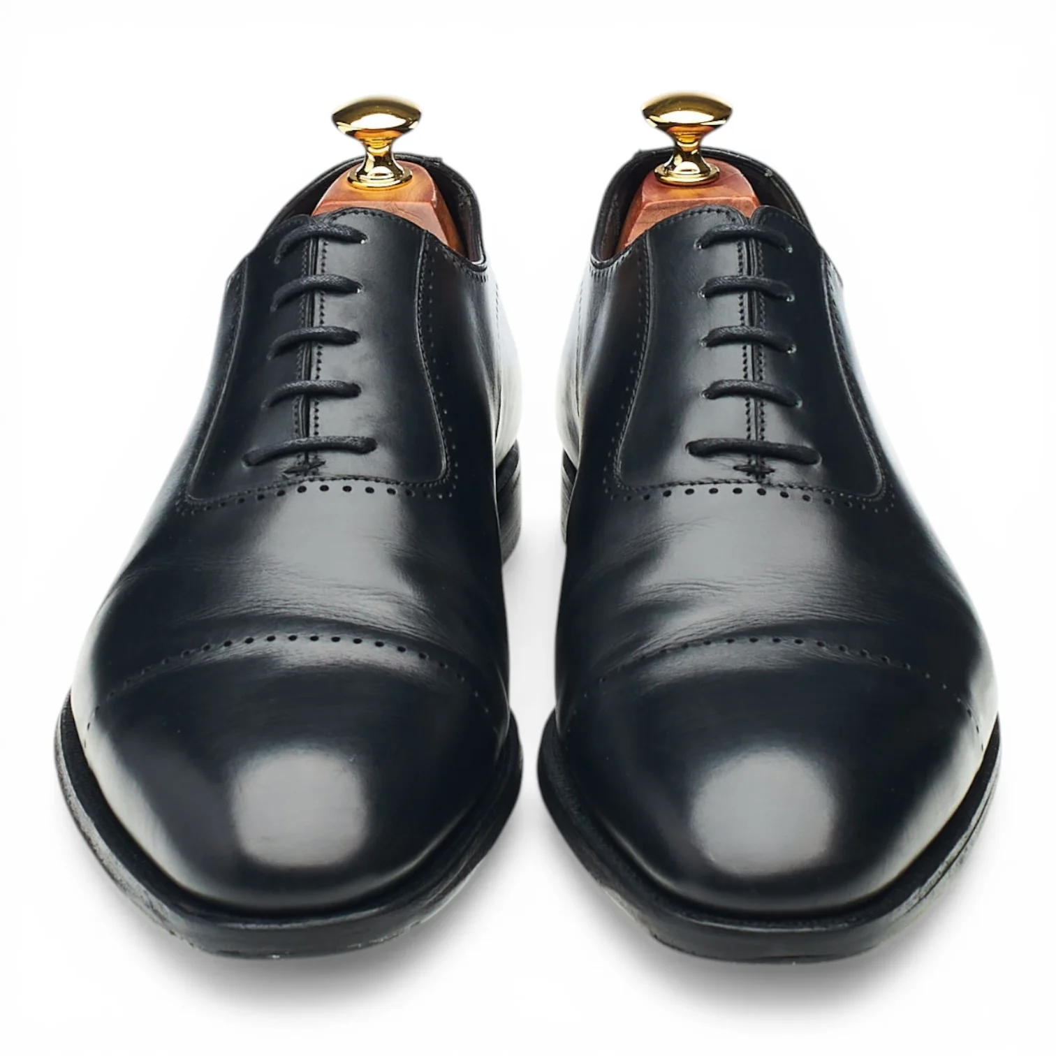 'Courtenay' Black Leather Oxford UK 9 E - Image 2