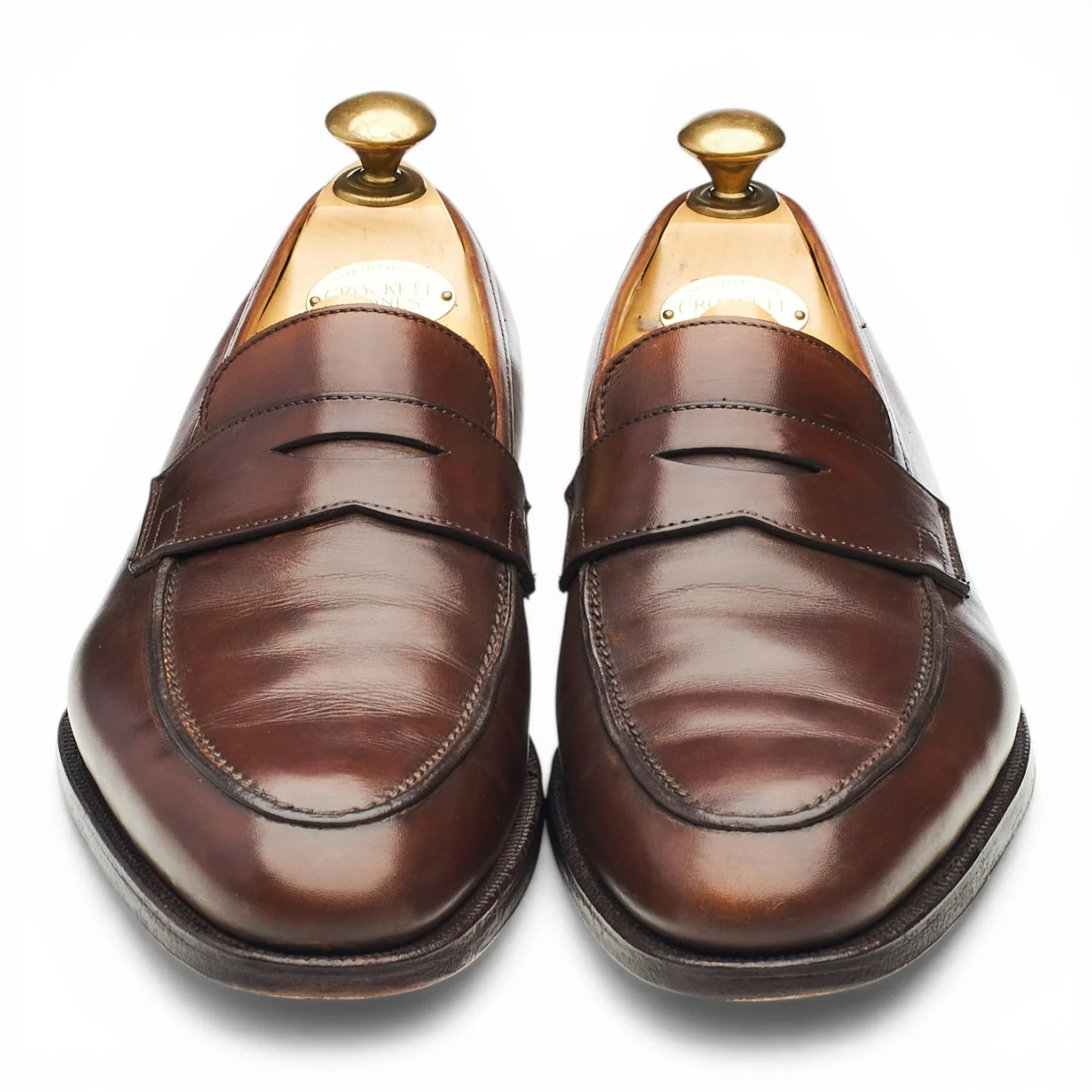 'Crawford' Dark Brown Leather Loafers UK 6 E - Image 2