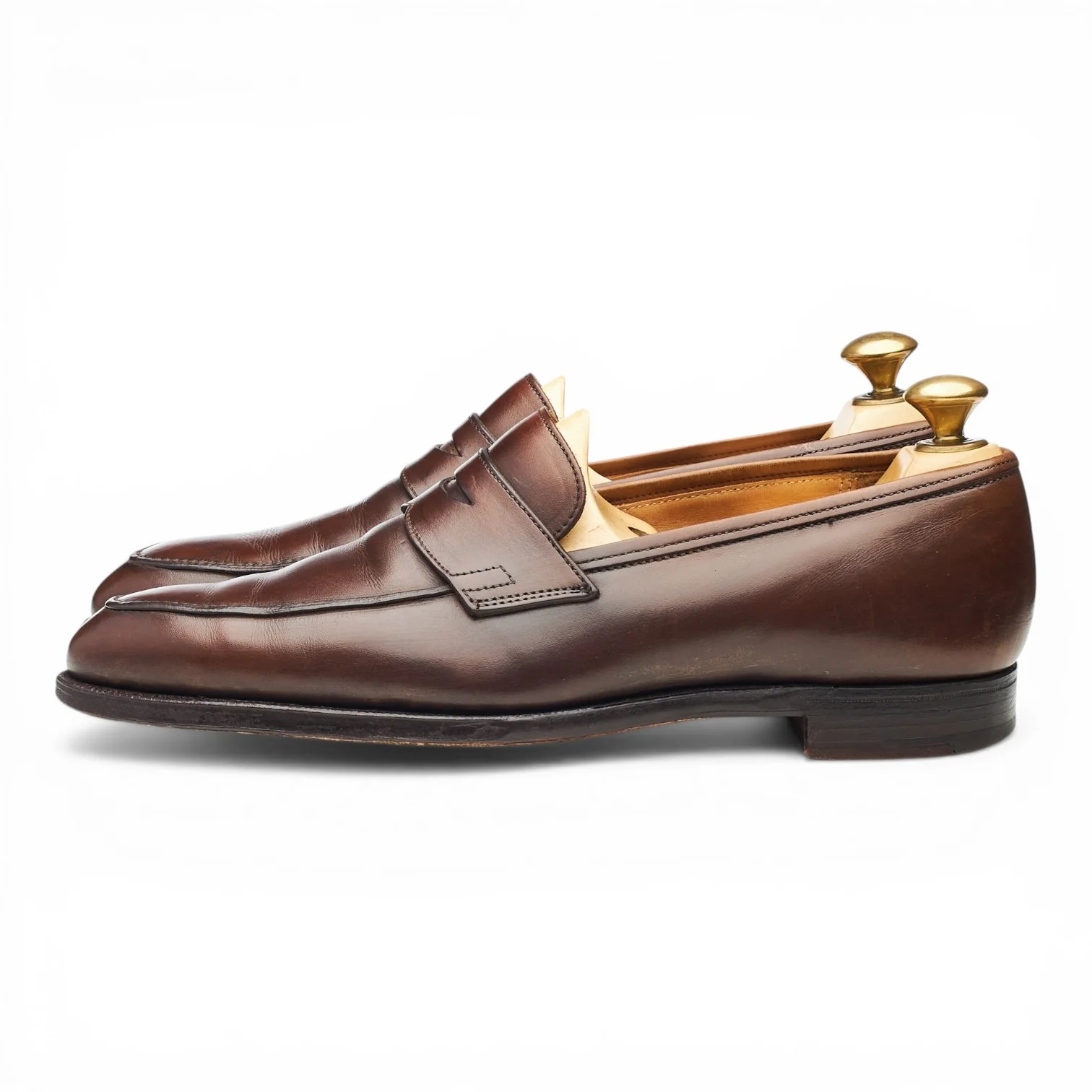 'Crawford' Dark Brown Leather Loafers UK 6 E - Image 3