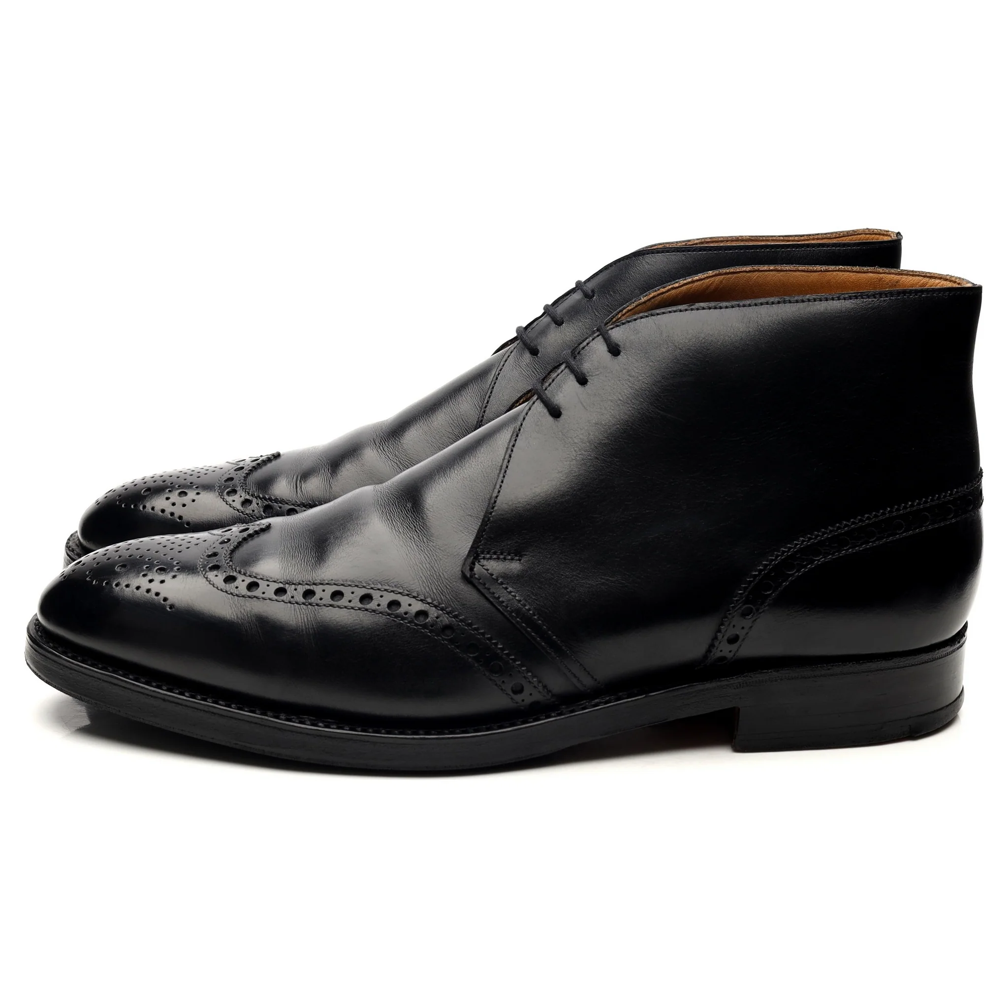 Black Leather Chukka Boots UK 10 E - Image 2