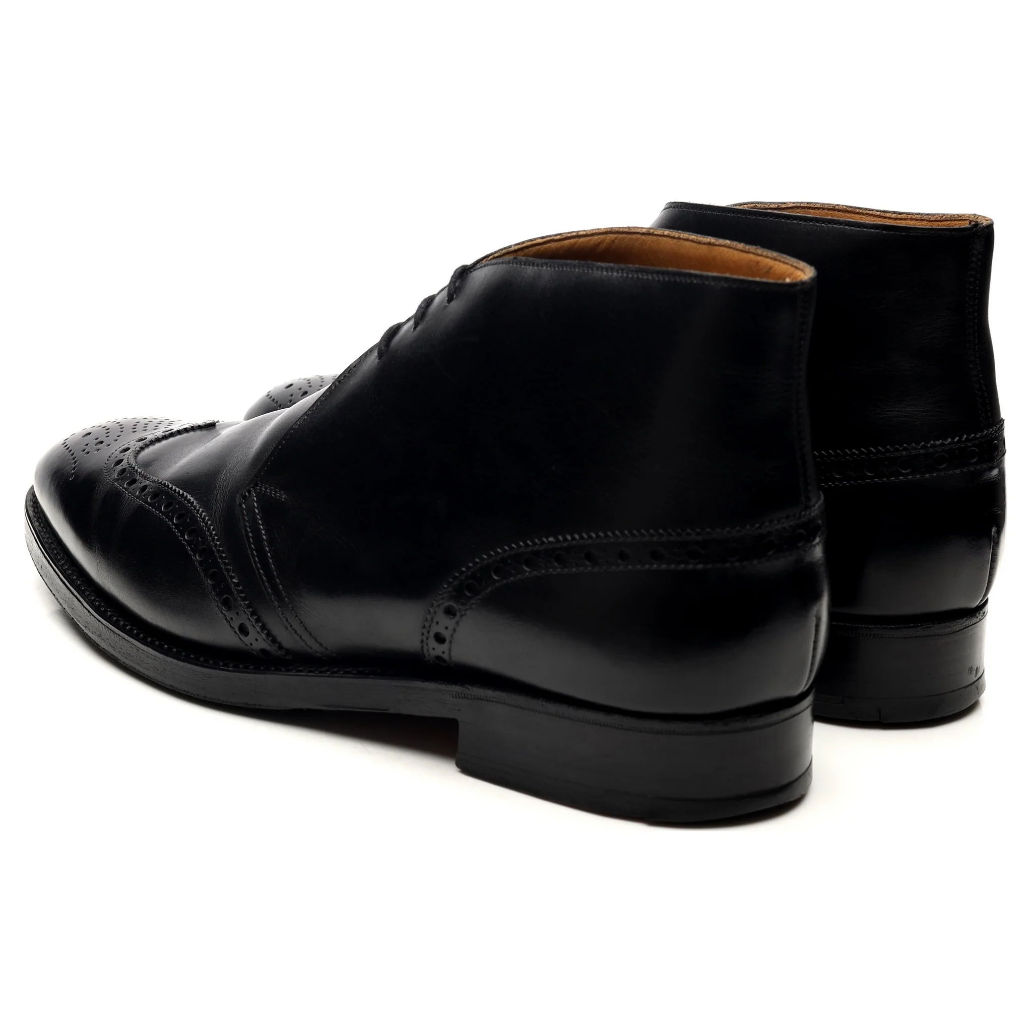 Black Leather Chukka Boots UK 10 E - Image 3