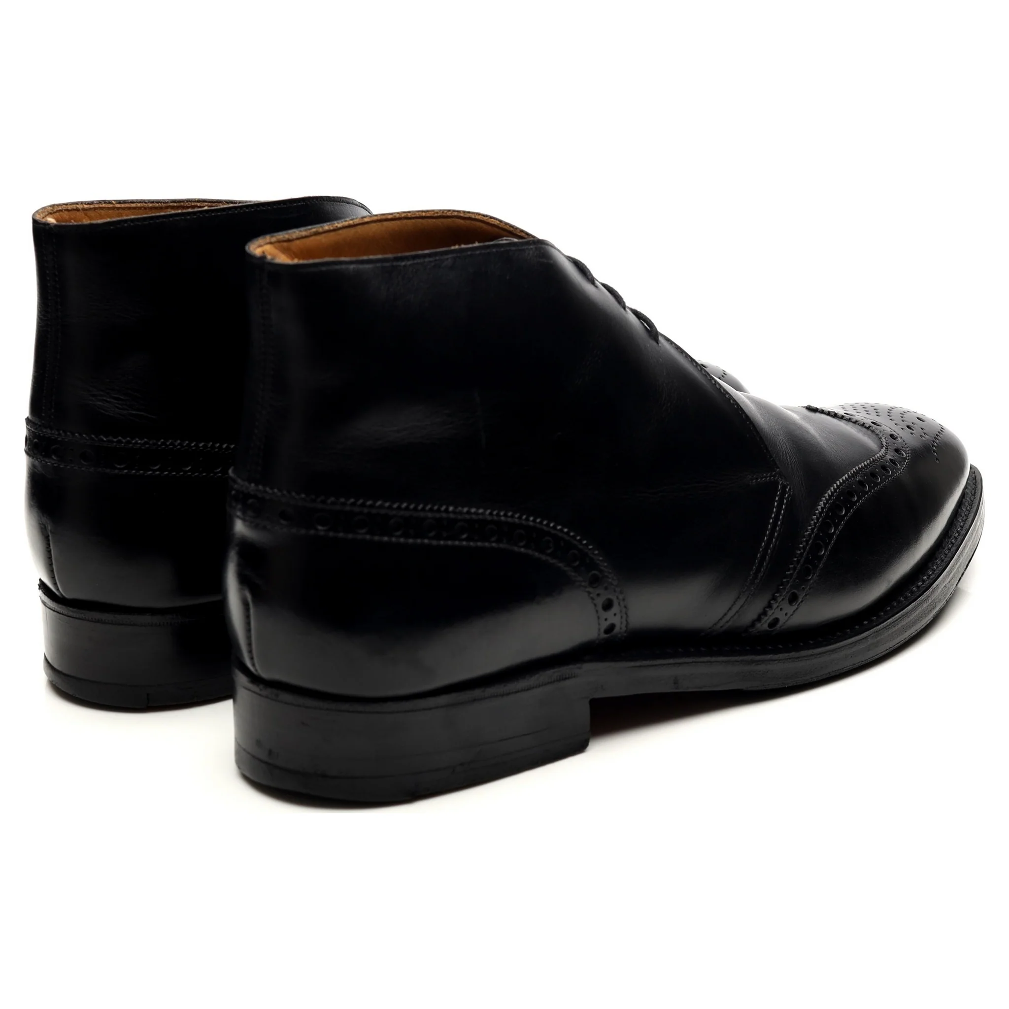 Black Leather Chukka Boots UK 10 E - Image 5