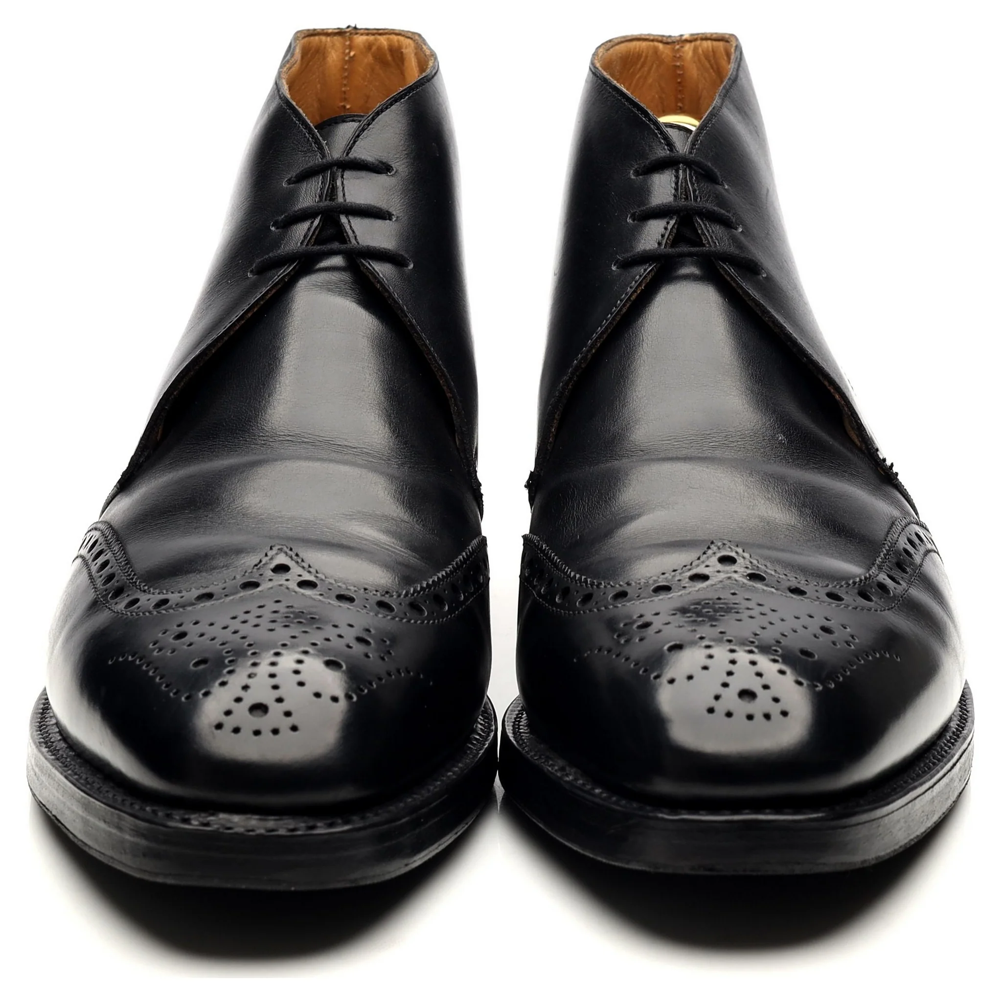 Black Leather Chukka Boots UK 10 E - Image 8