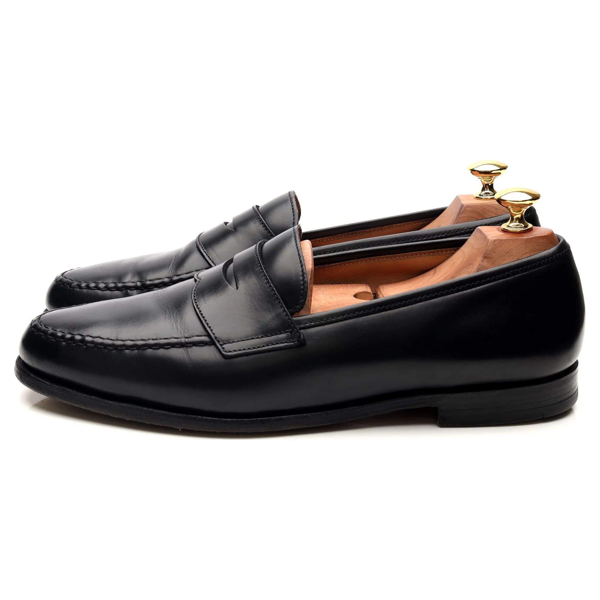 'Boston' Black Leather Loafers UK 9.5 E - Image 2