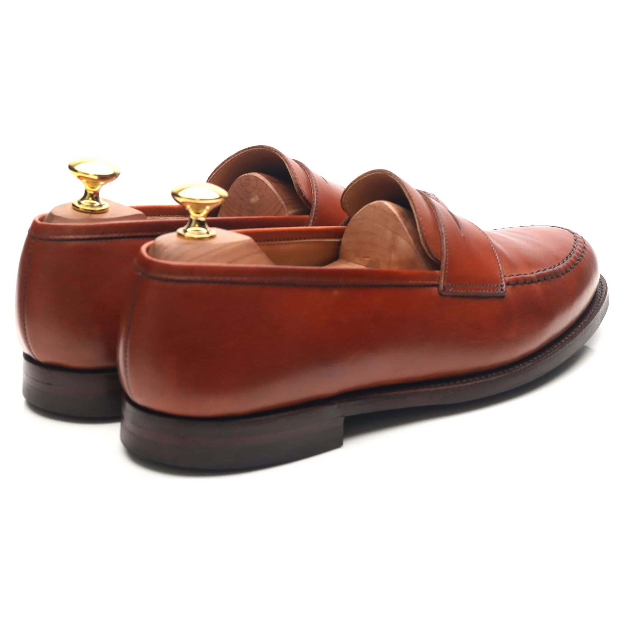 'Boston' Tan Brown Leather Loafers UK 8.5 E - Image 5