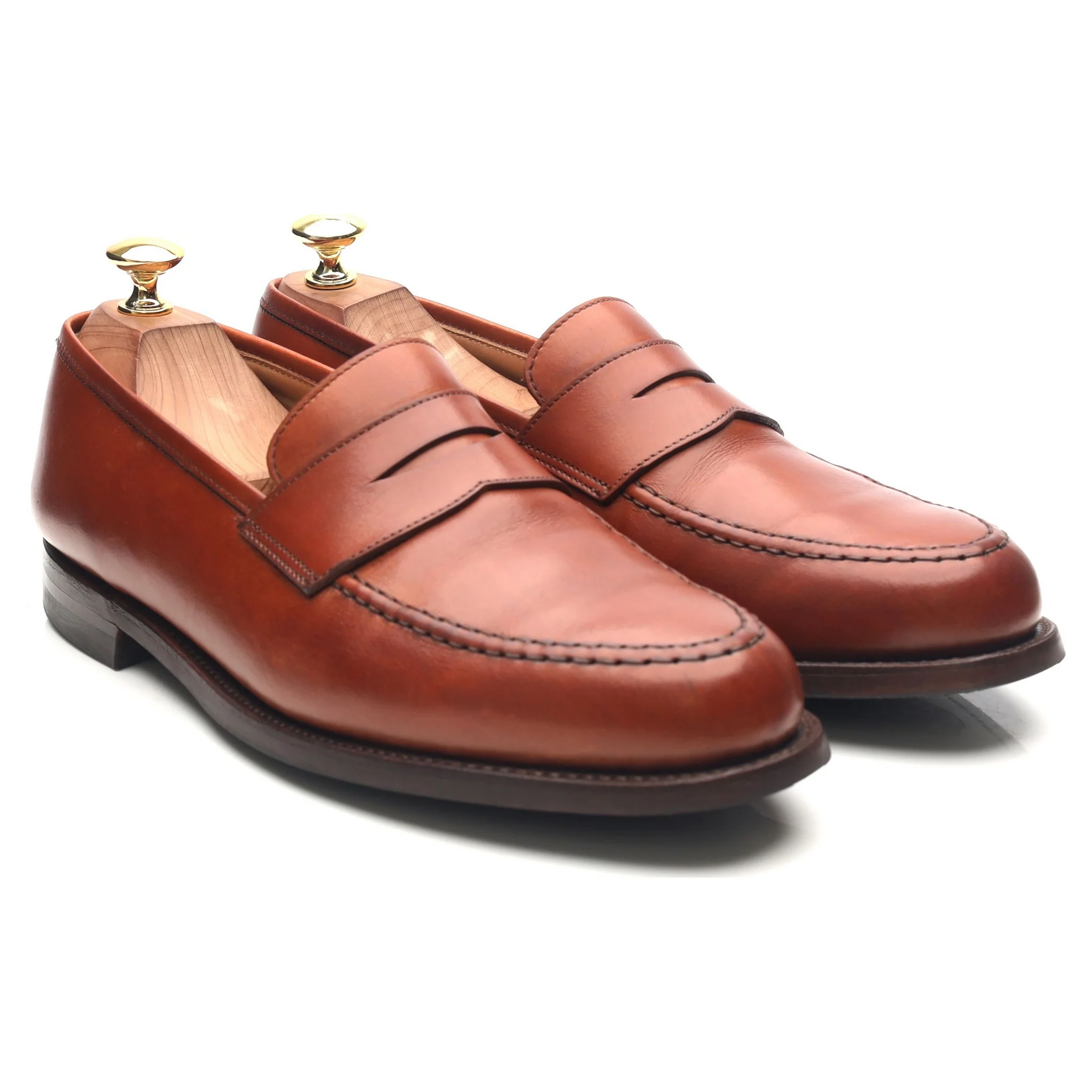 'Boston' Tan Brown Leather Loafers UK 8.5 E - Image 7