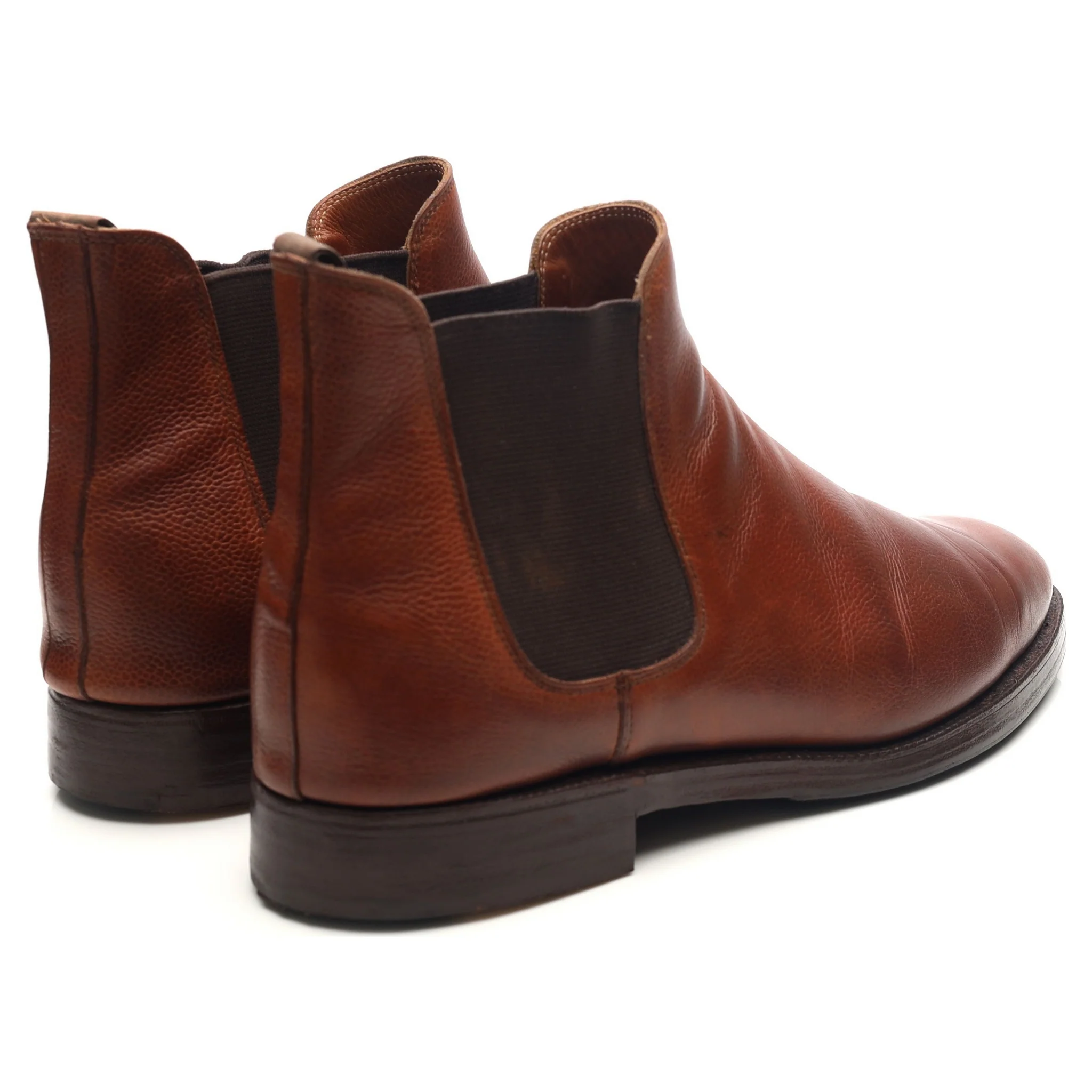 'Chelsea' Tan Brown Leather Chelsea Boots UK 10 E - Image 5
