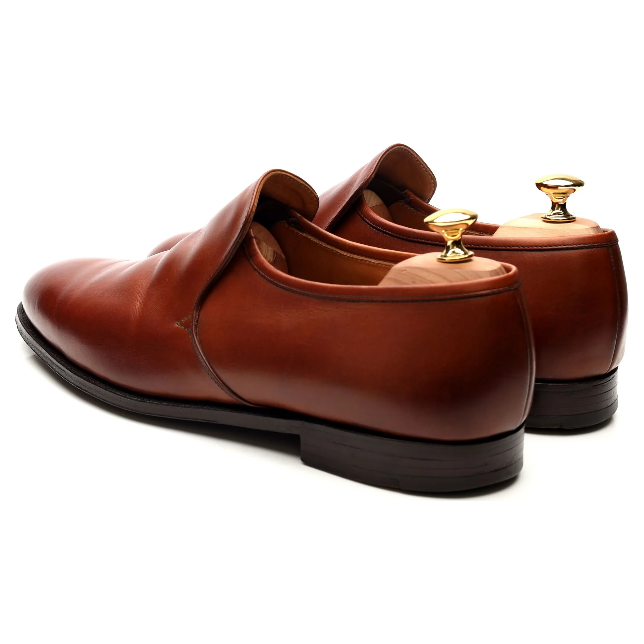 Tan Brown Leather Loafers UK 11 E - Image 3