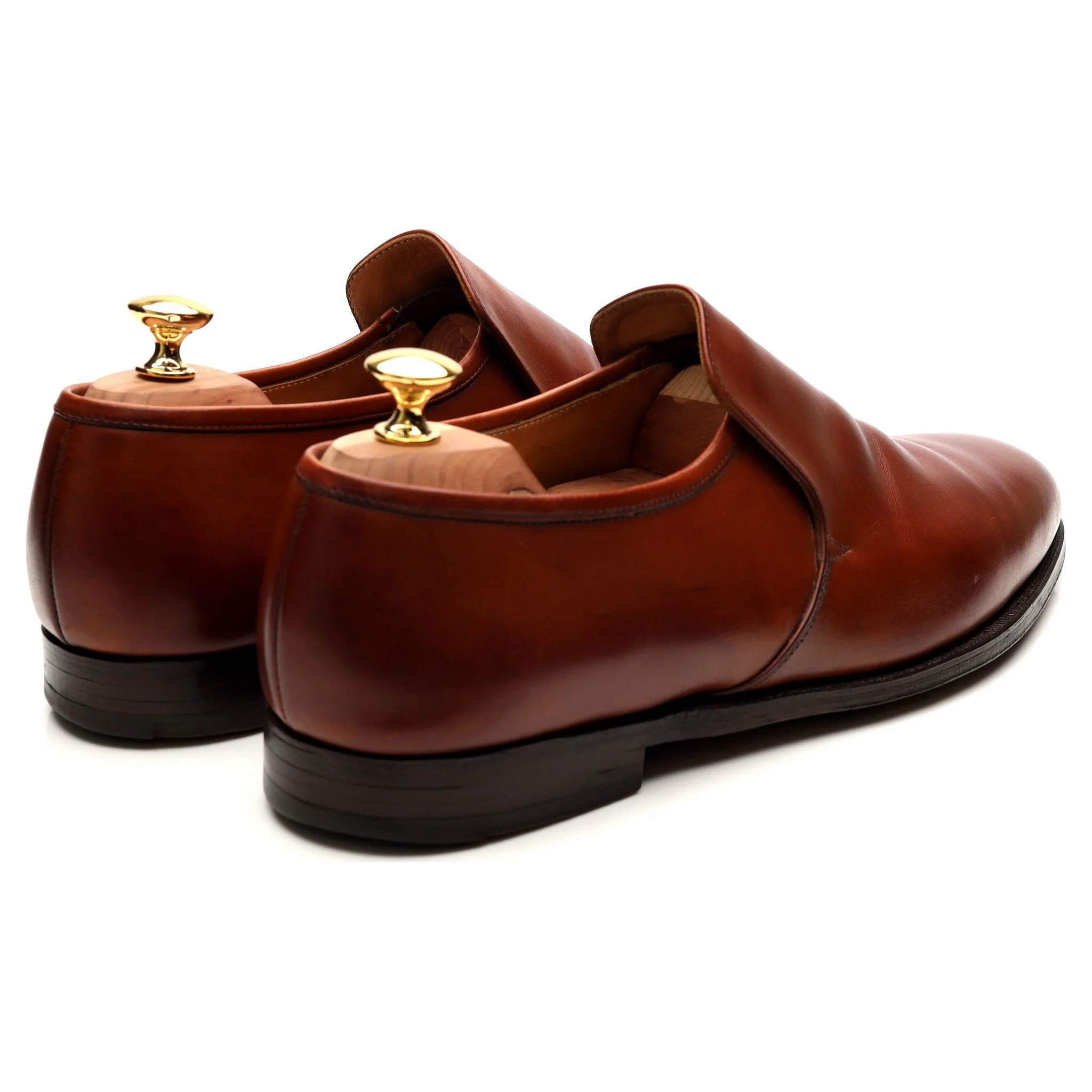 Tan Brown Leather Loafers UK 11 E - Image 5