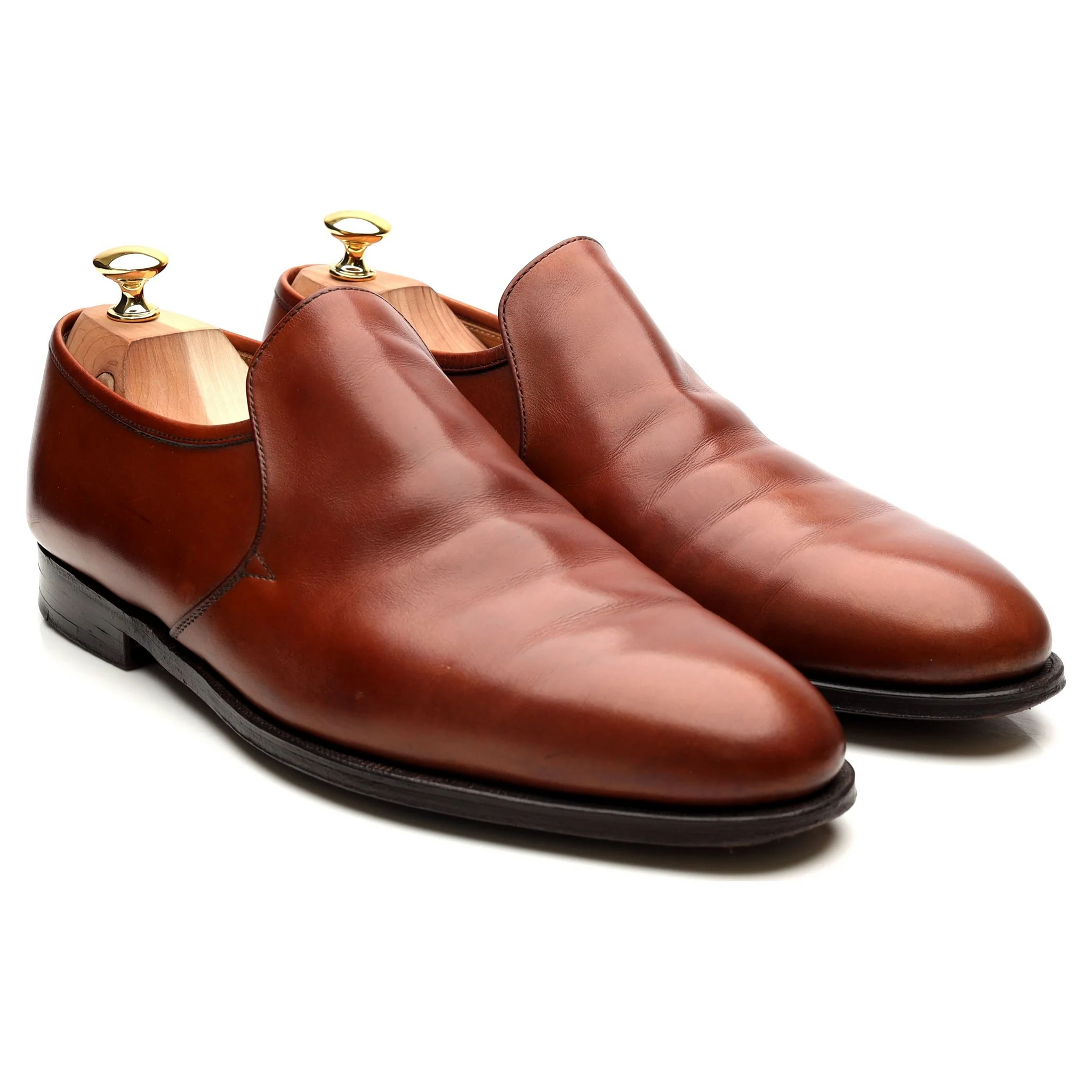 Tan Brown Leather Loafers UK 11 E - Image 7