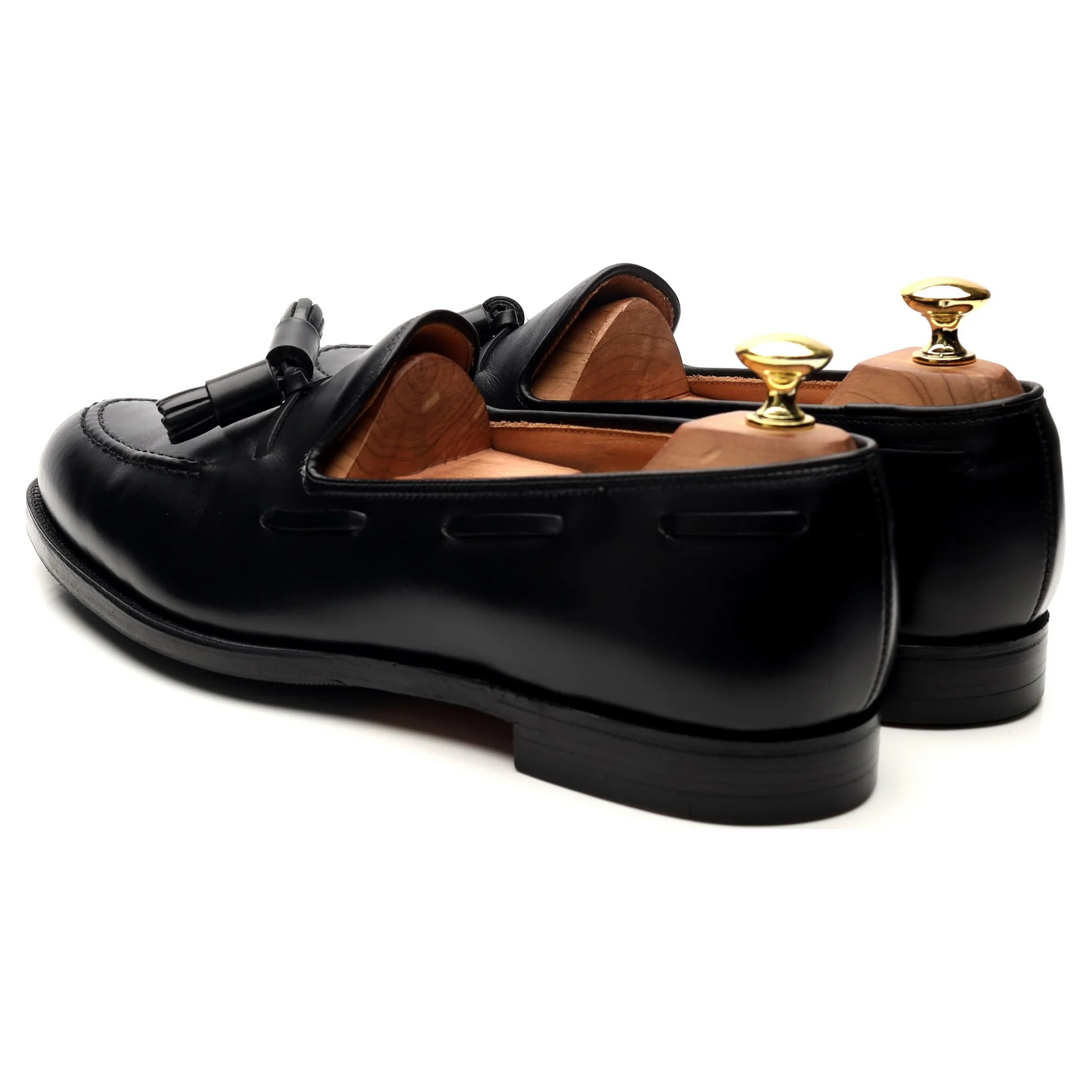 'Cavendish 2' Black Leather Tassel Loafers UK 8 E - Image 3