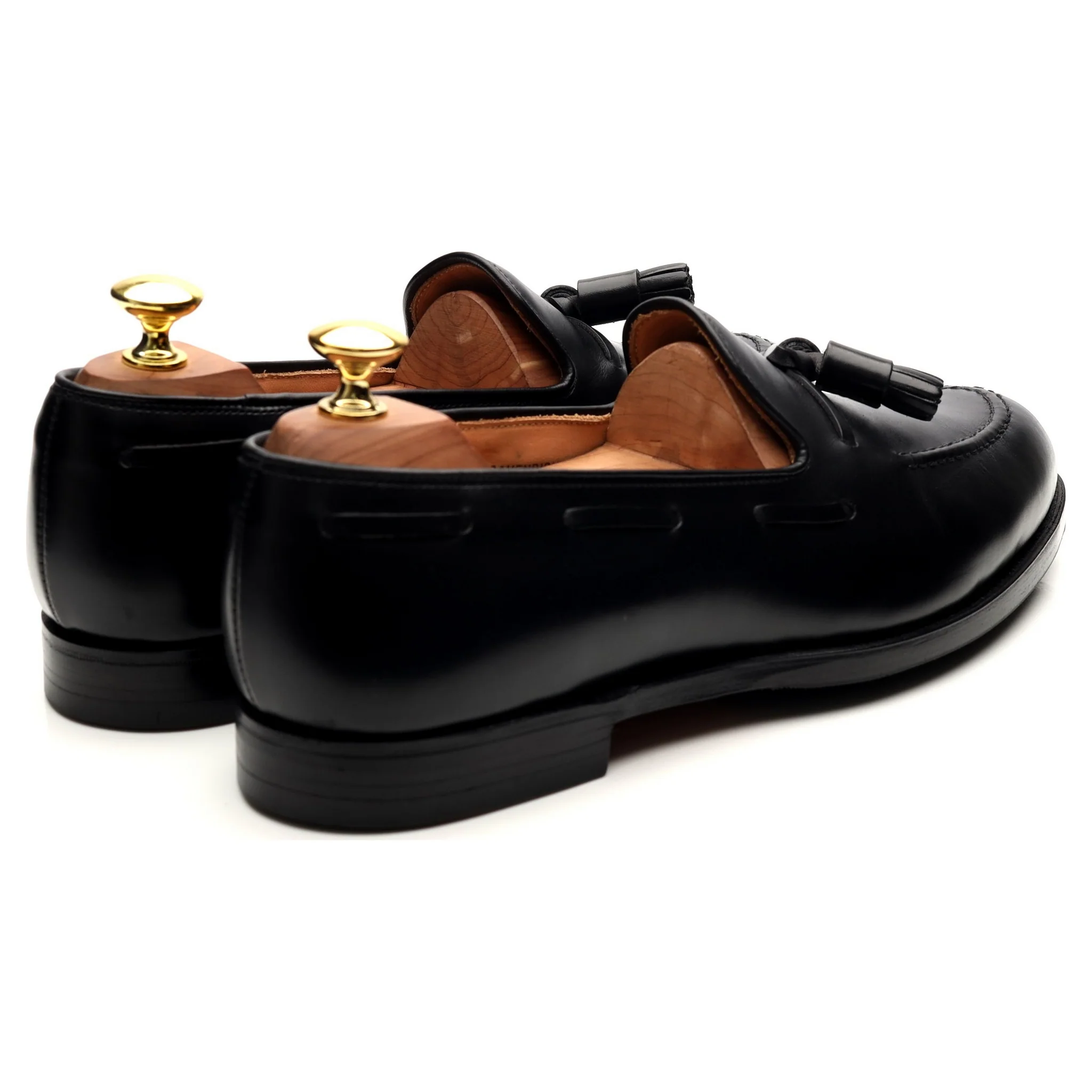 'Cavendish 2' Black Leather Tassel Loafers UK 8 E - Image 5