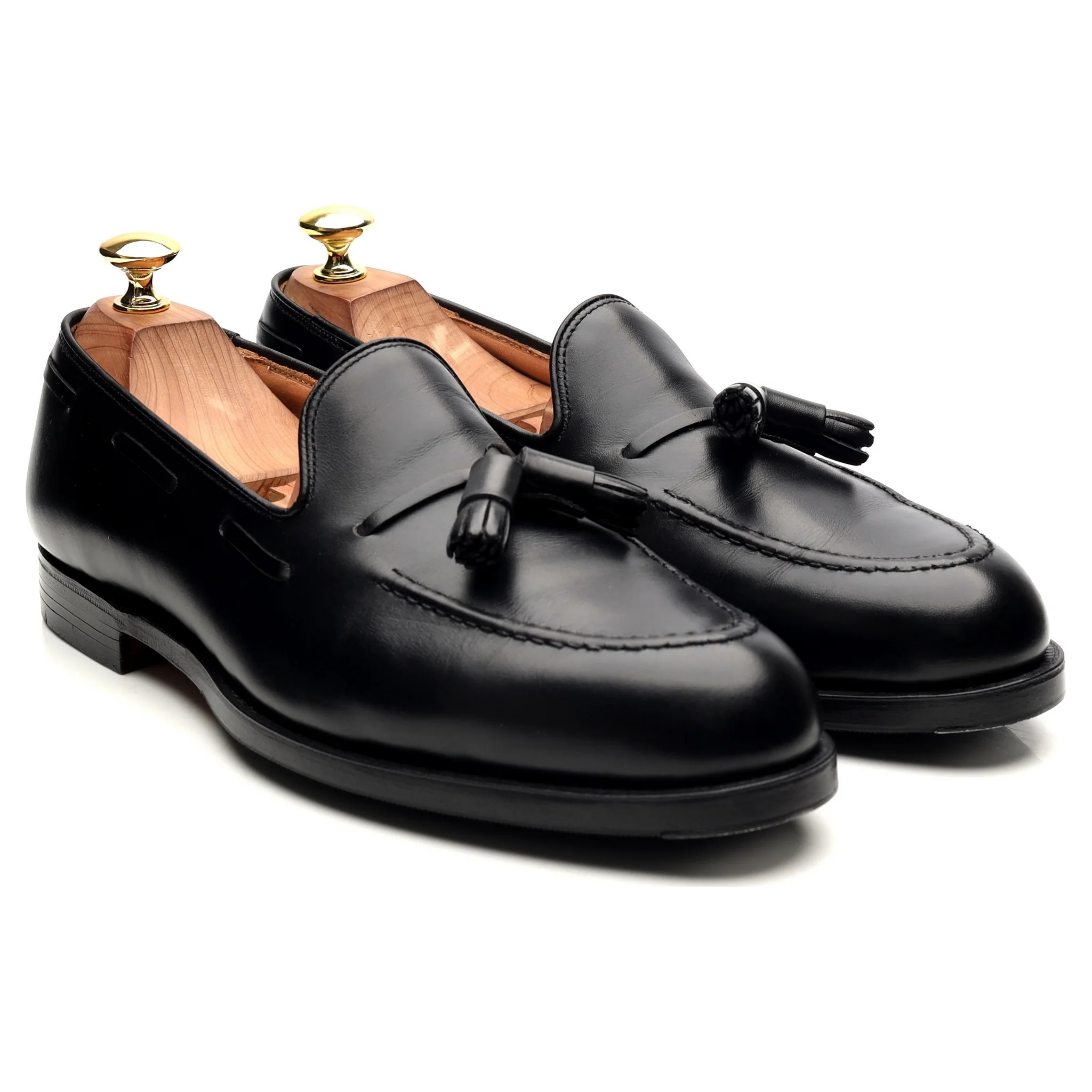 'Cavendish 2' Black Leather Tassel Loafers UK 8 E - Image 7