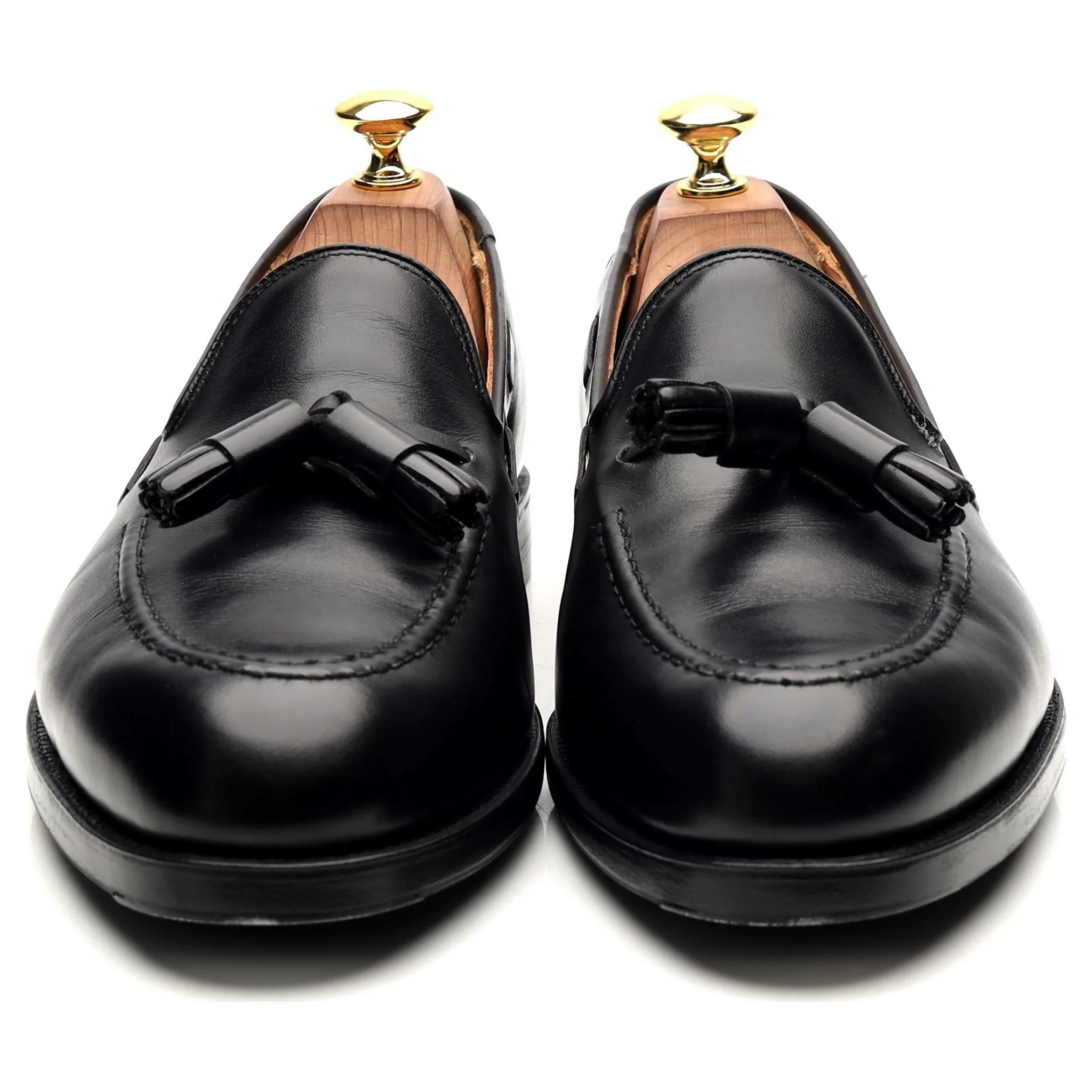 'Cavendish 2' Black Leather Tassel Loafers UK 8 E - Image 8