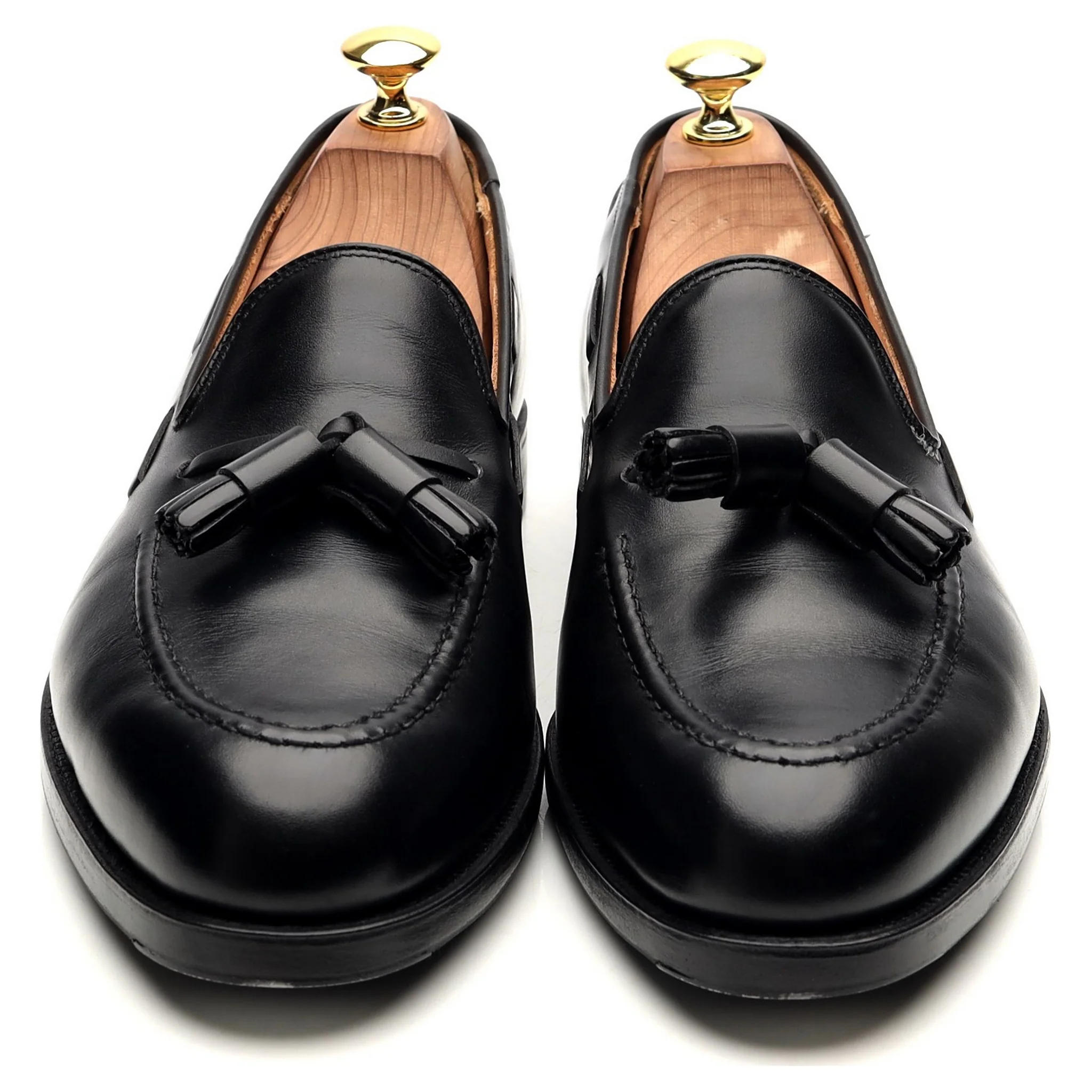 'Cavendish 2' Black Leather Tassel Loafers UK 8 E - Image 9