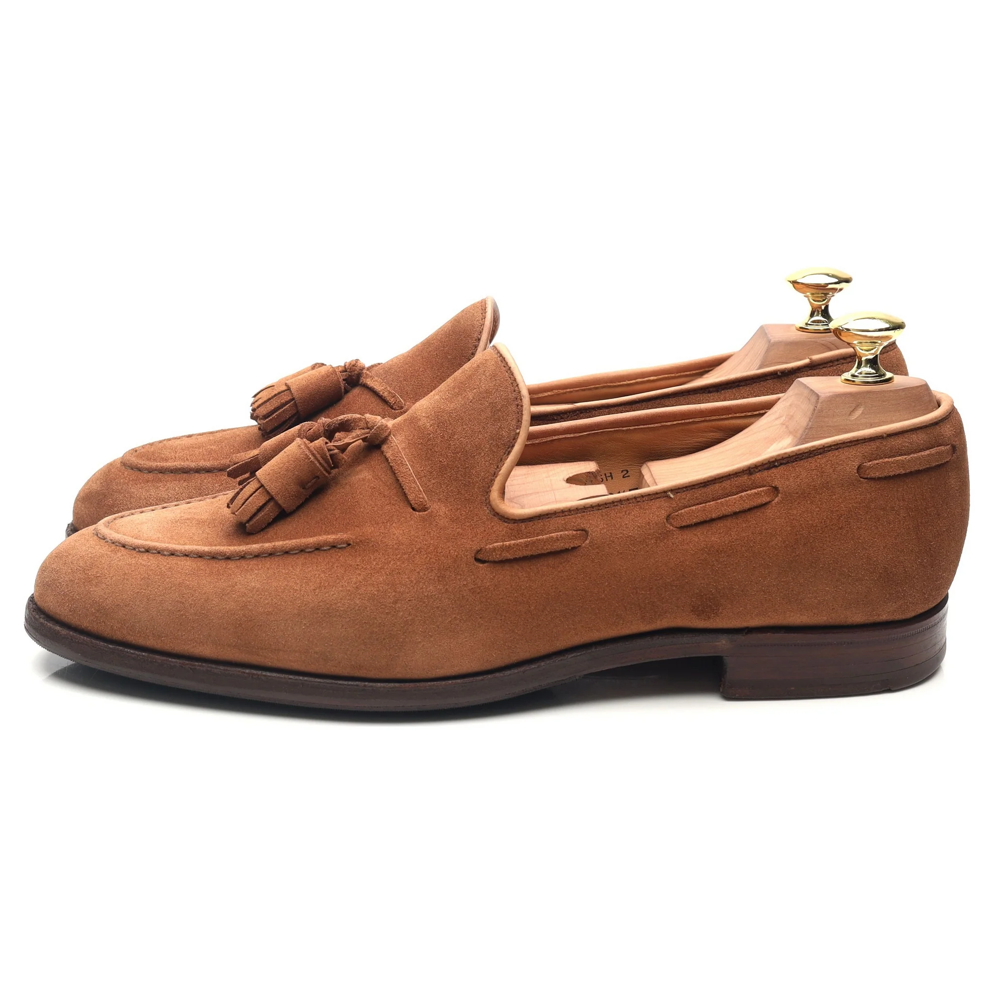 'Cavendish 2' Tan Brown Suede Tassel Loafers UK 8.5 E - Image 2