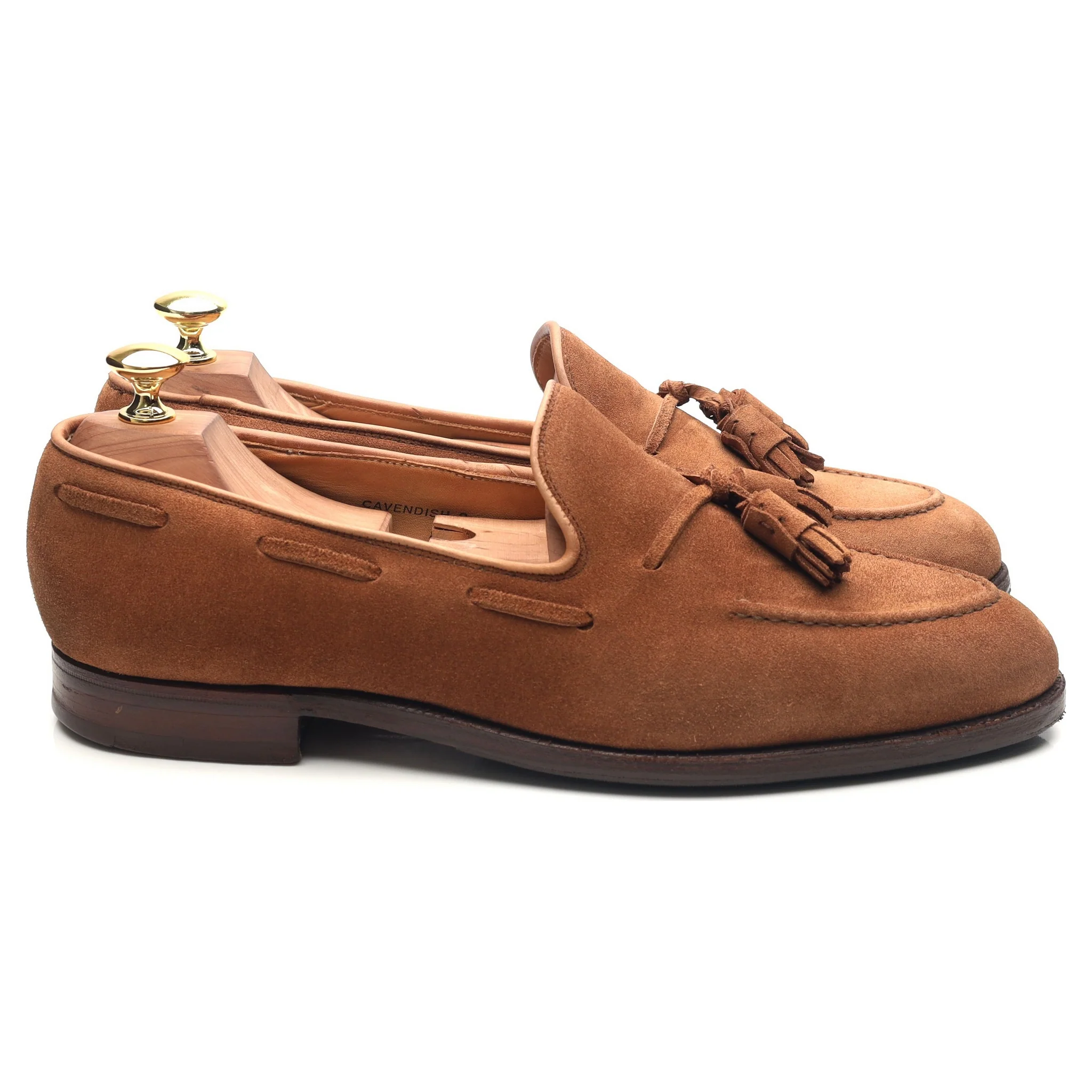 'Cavendish 2' Tan Brown Suede Tassel Loafers UK 8.5 E - Image 6