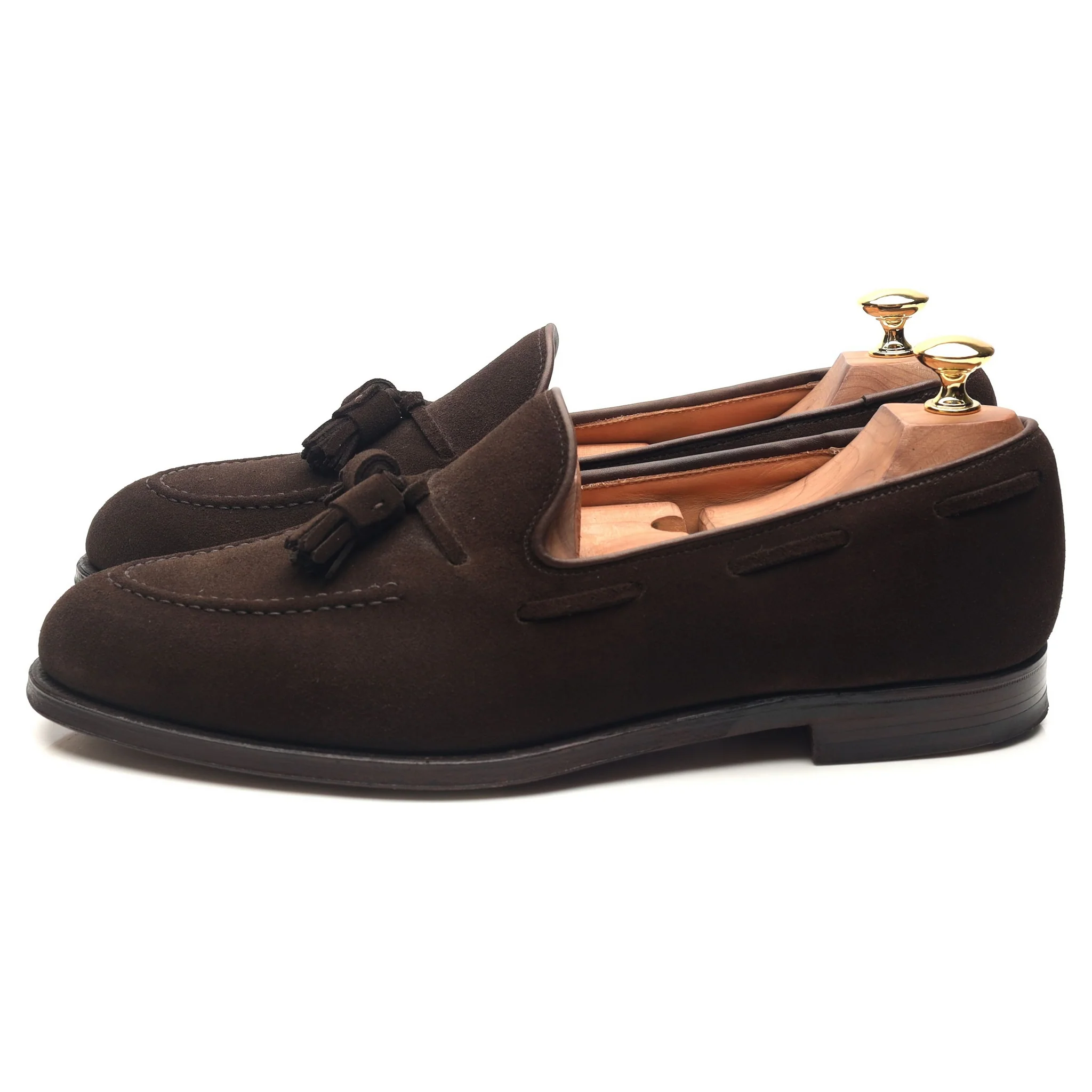 'Cavendish 2' Dark Brown Suede Tassel Loafers UK 9 E - Image 2