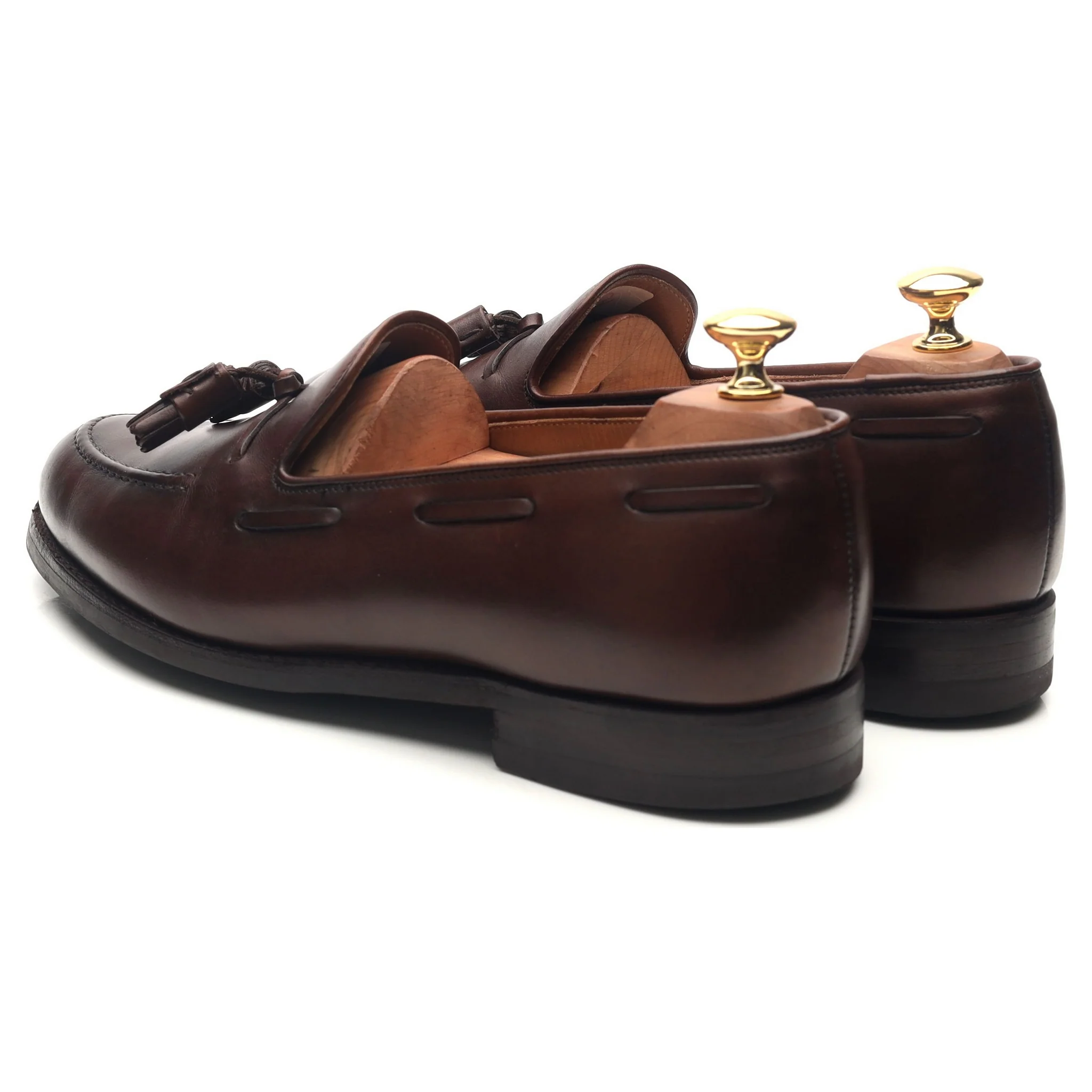 'Cavendish 2' Dark Brown Leather Tassel Loafers UK 9 E - Image 3