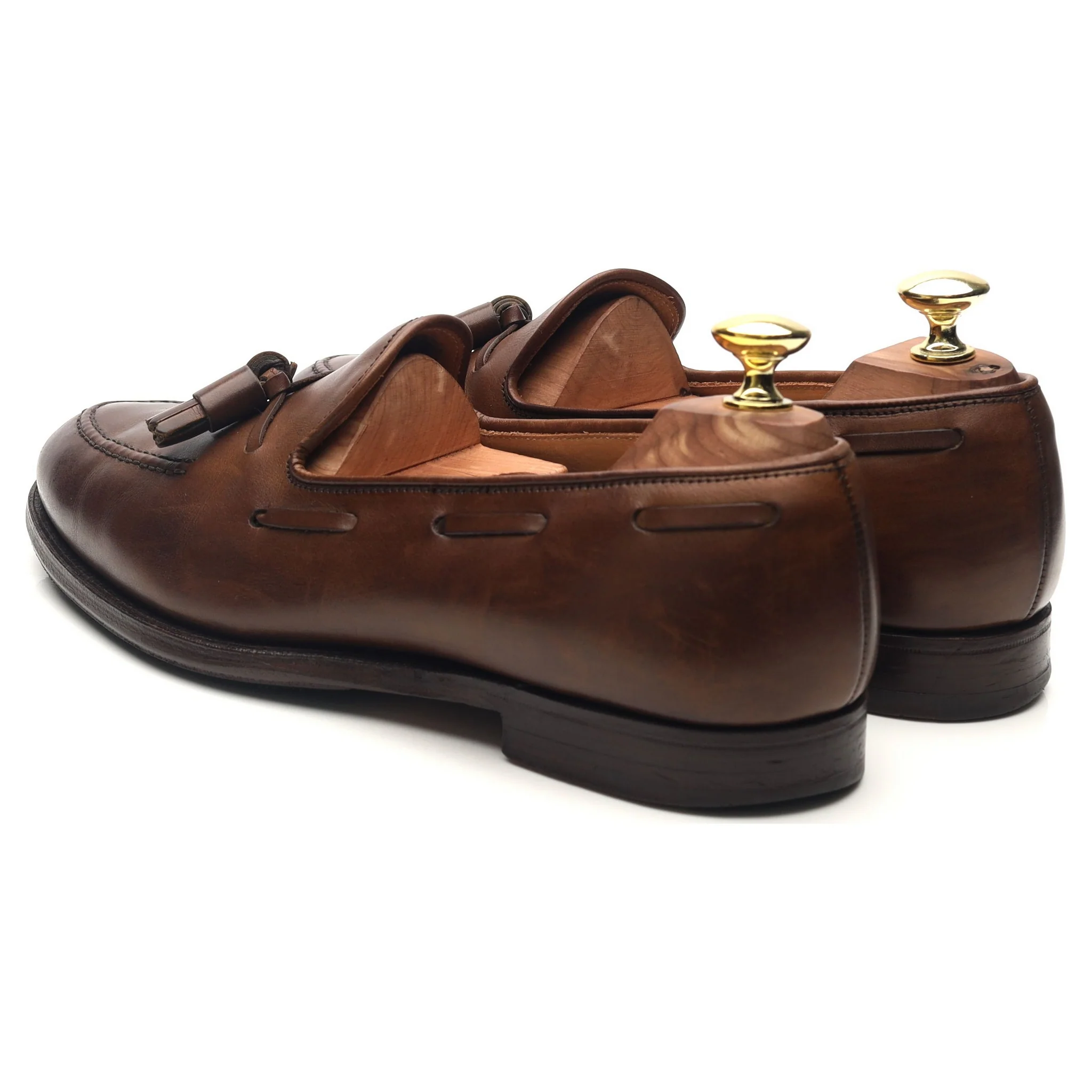 'Cavendish 2' Dark Brown Leather Tassel Loafers UK 7.5 E - Image 3