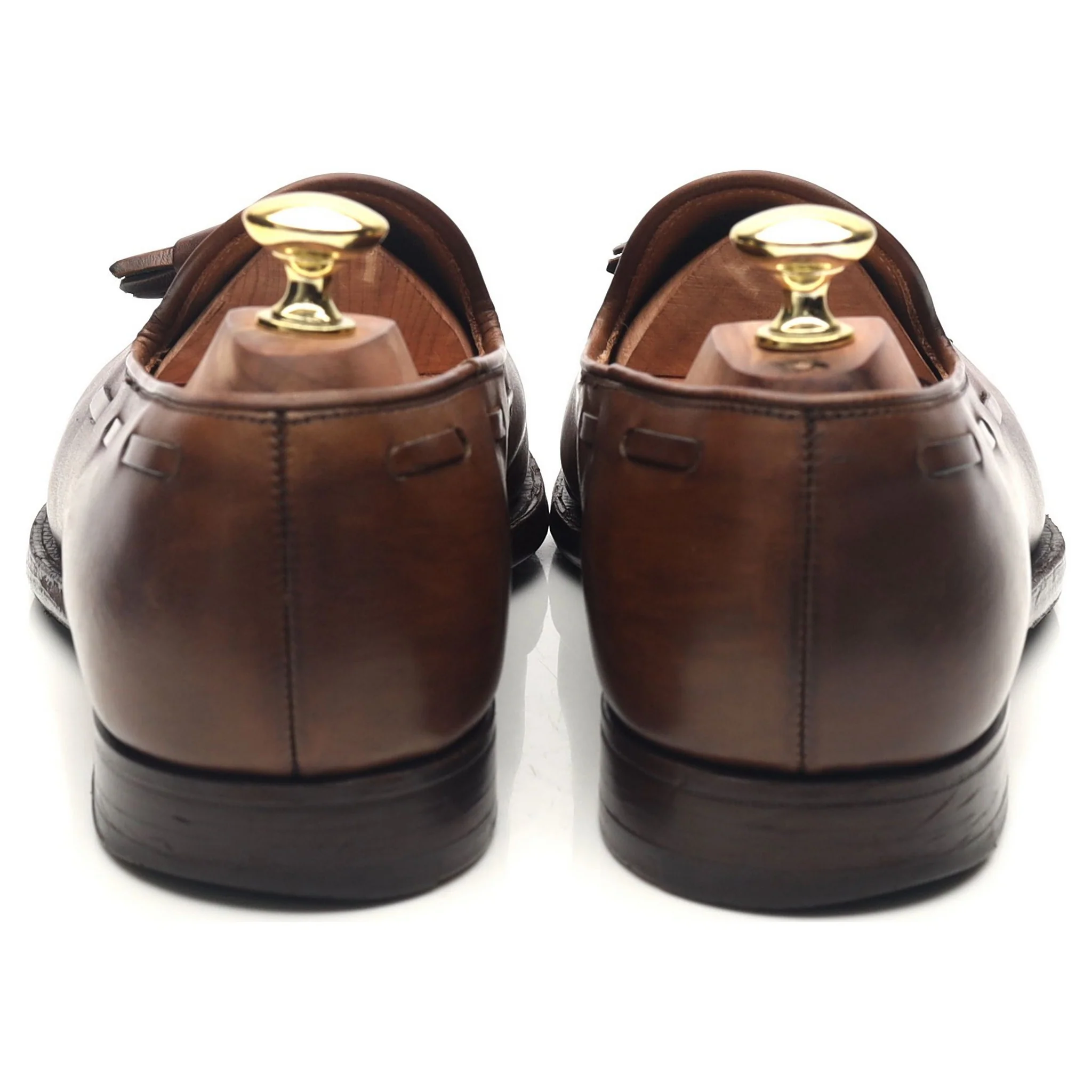 'Cavendish 2' Dark Brown Leather Tassel Loafers UK 7.5 E - Image 4