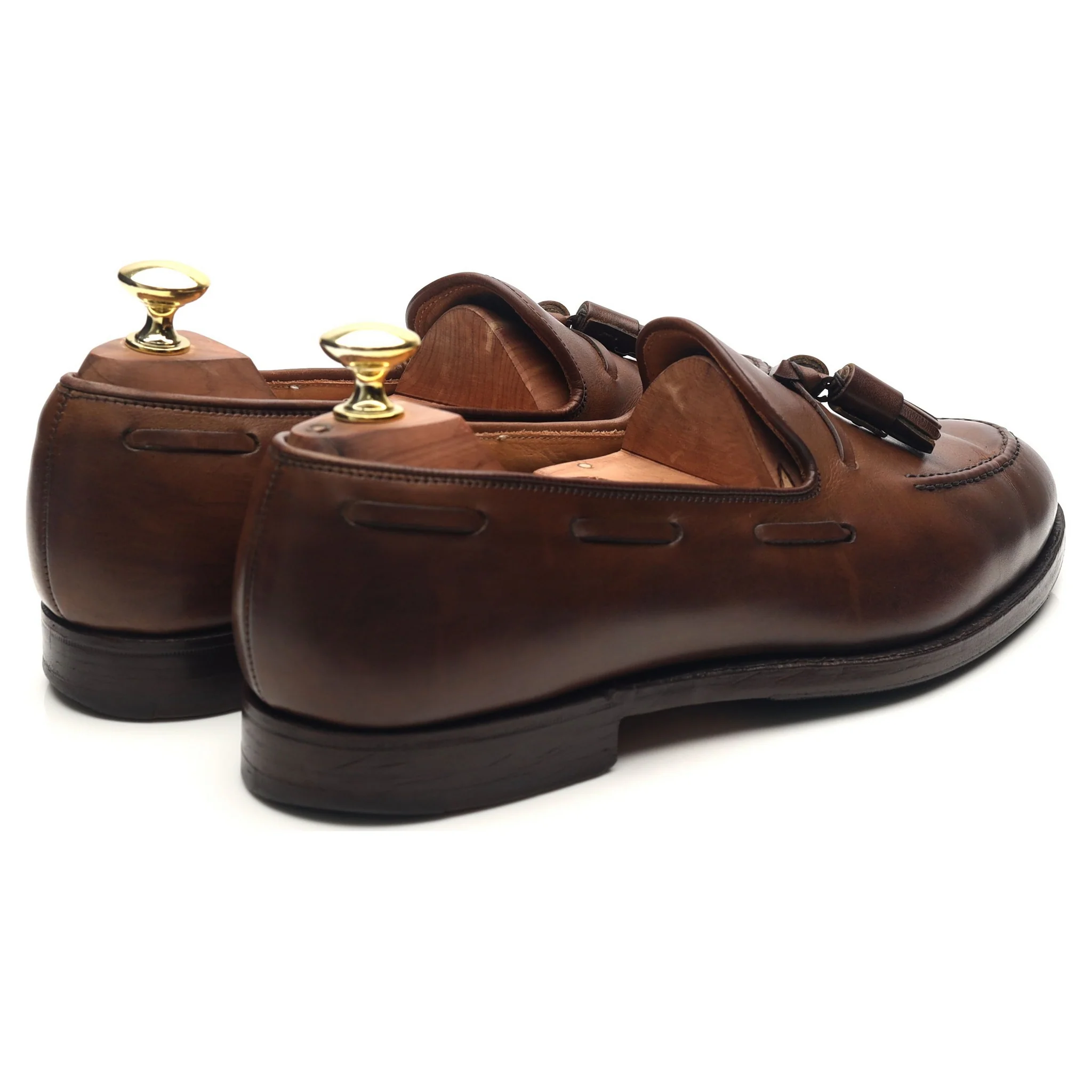 'Cavendish 2' Dark Brown Leather Tassel Loafers UK 7.5 E - Image 5