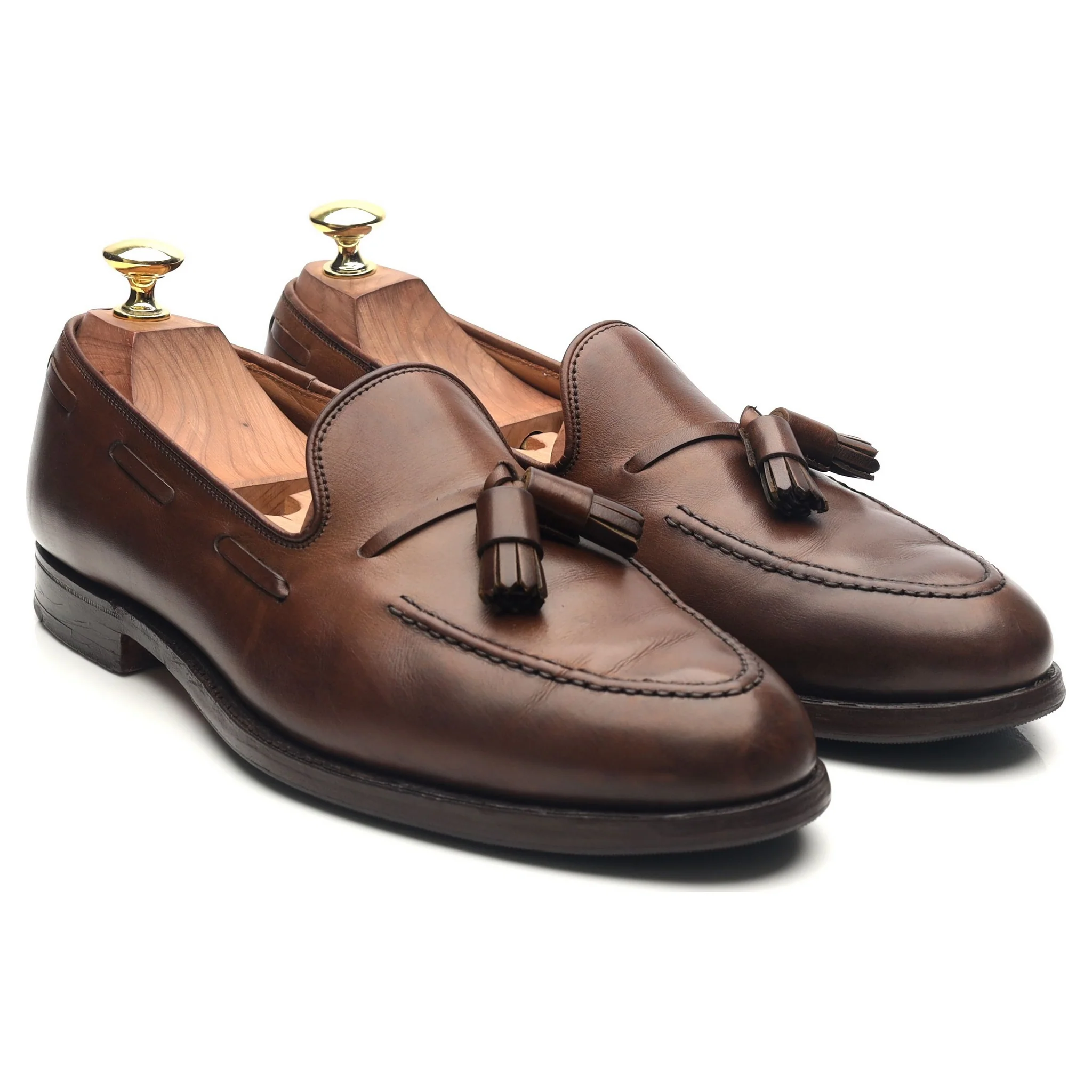 'Cavendish 2' Dark Brown Leather Tassel Loafers UK 7.5 E - Image 7