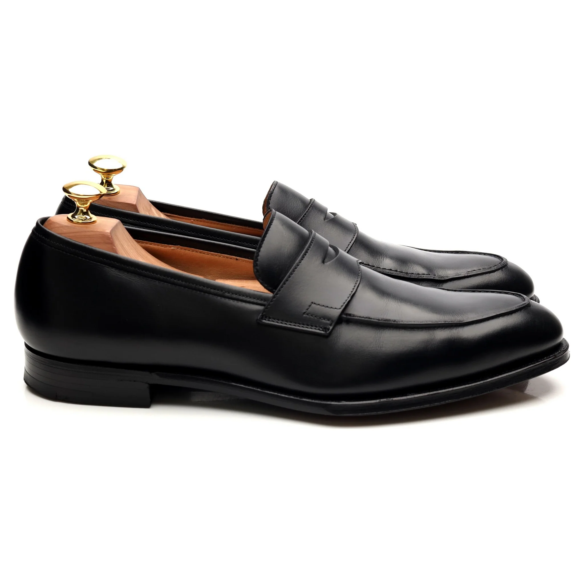 'Crawford' Black Leather Loafers UK 8.5 E - Image 6